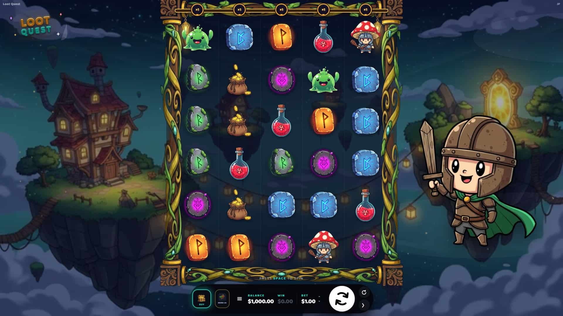 Loot Quest X slot gameplay reels