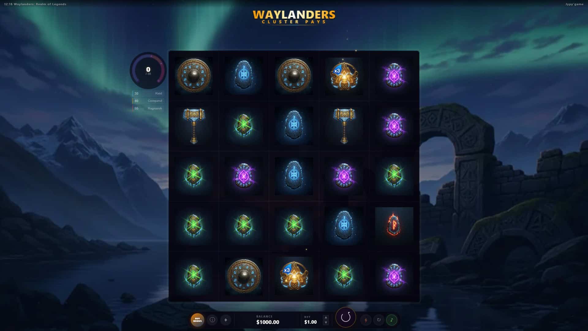 Waylanders realm of legends slot gameplay reels