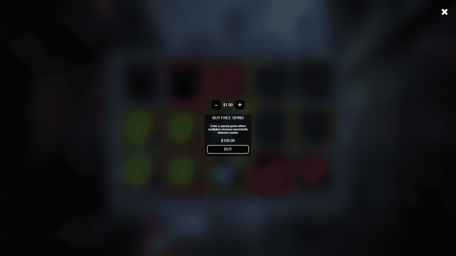 Dont Stop The Spin bonus buy menu