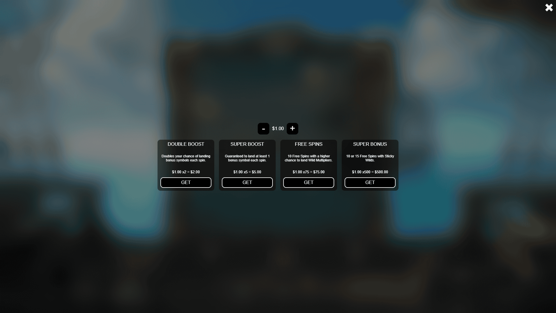 Pirates vs Sailors bonus buy menu