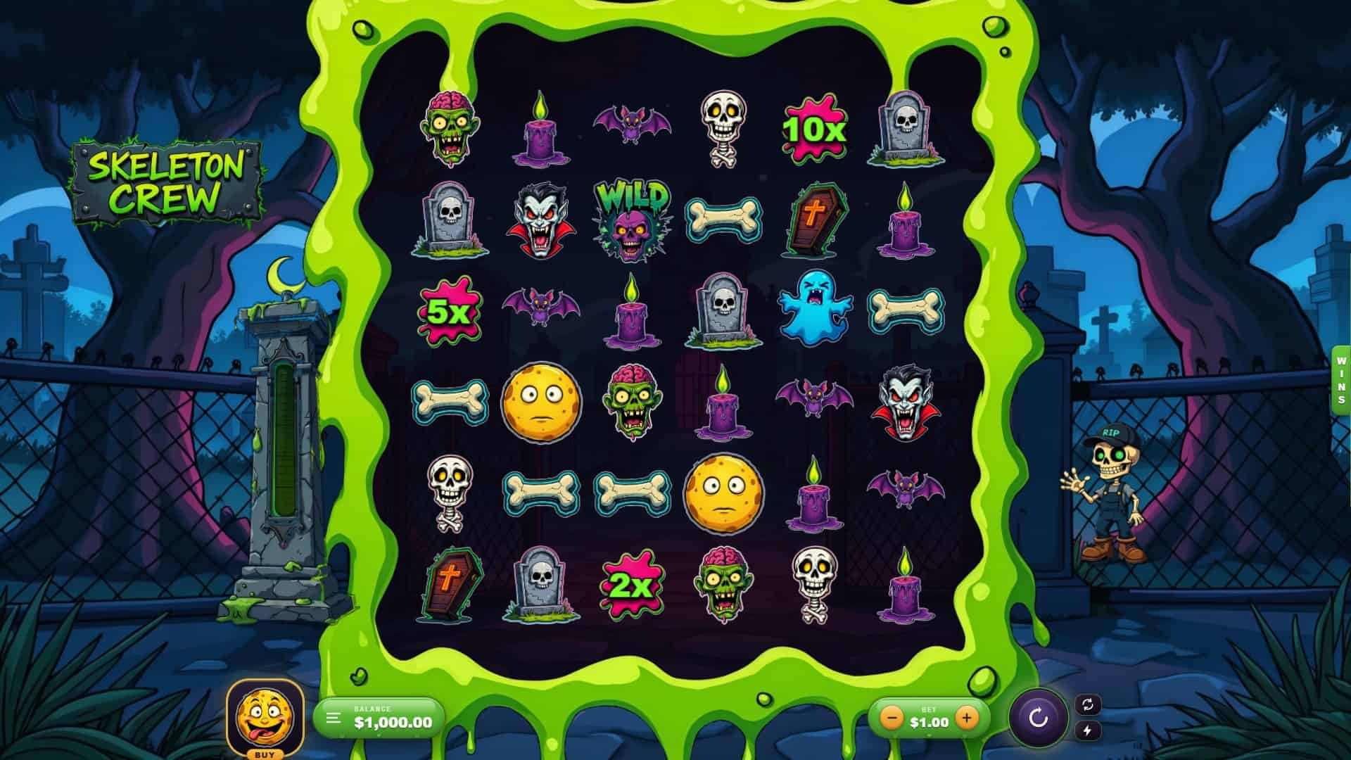 Skeleton Crew slot gameplay reels