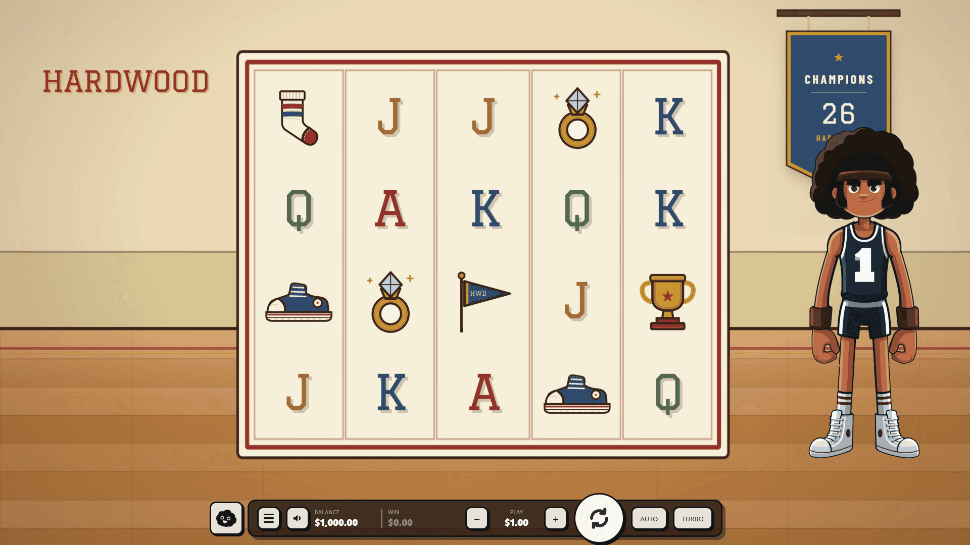 Hardwood slot gameplay reels