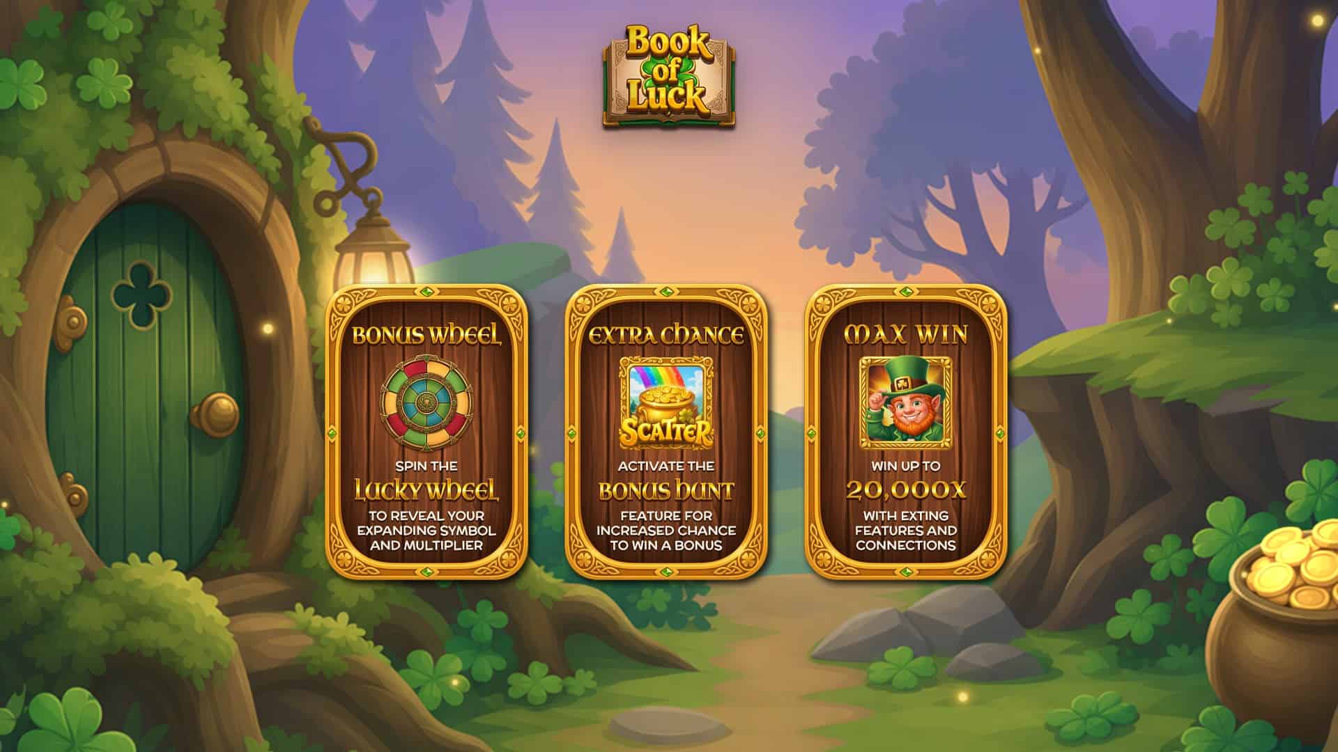 Book of Luck slot intro screen