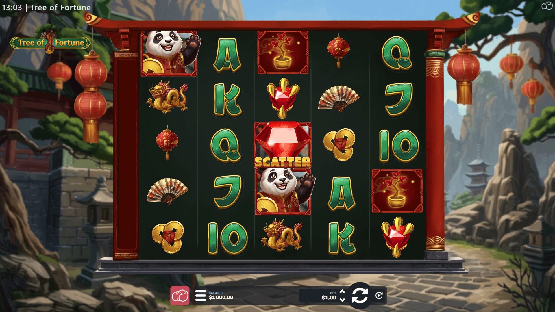 Tree of Fortune slot gameplay reels