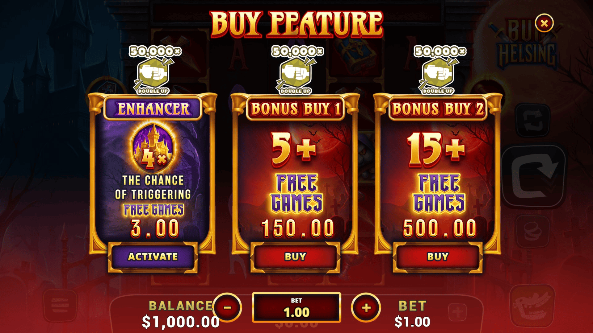 Bun Helsing bonus buy menu