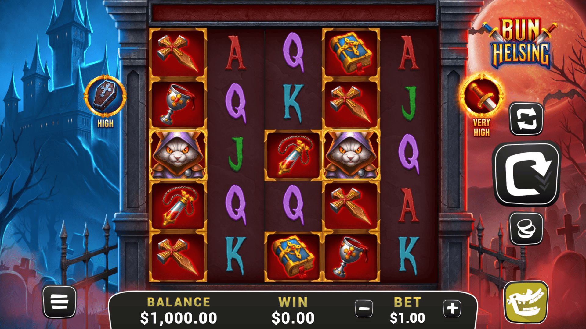 Bun Helsing slot gameplay reels