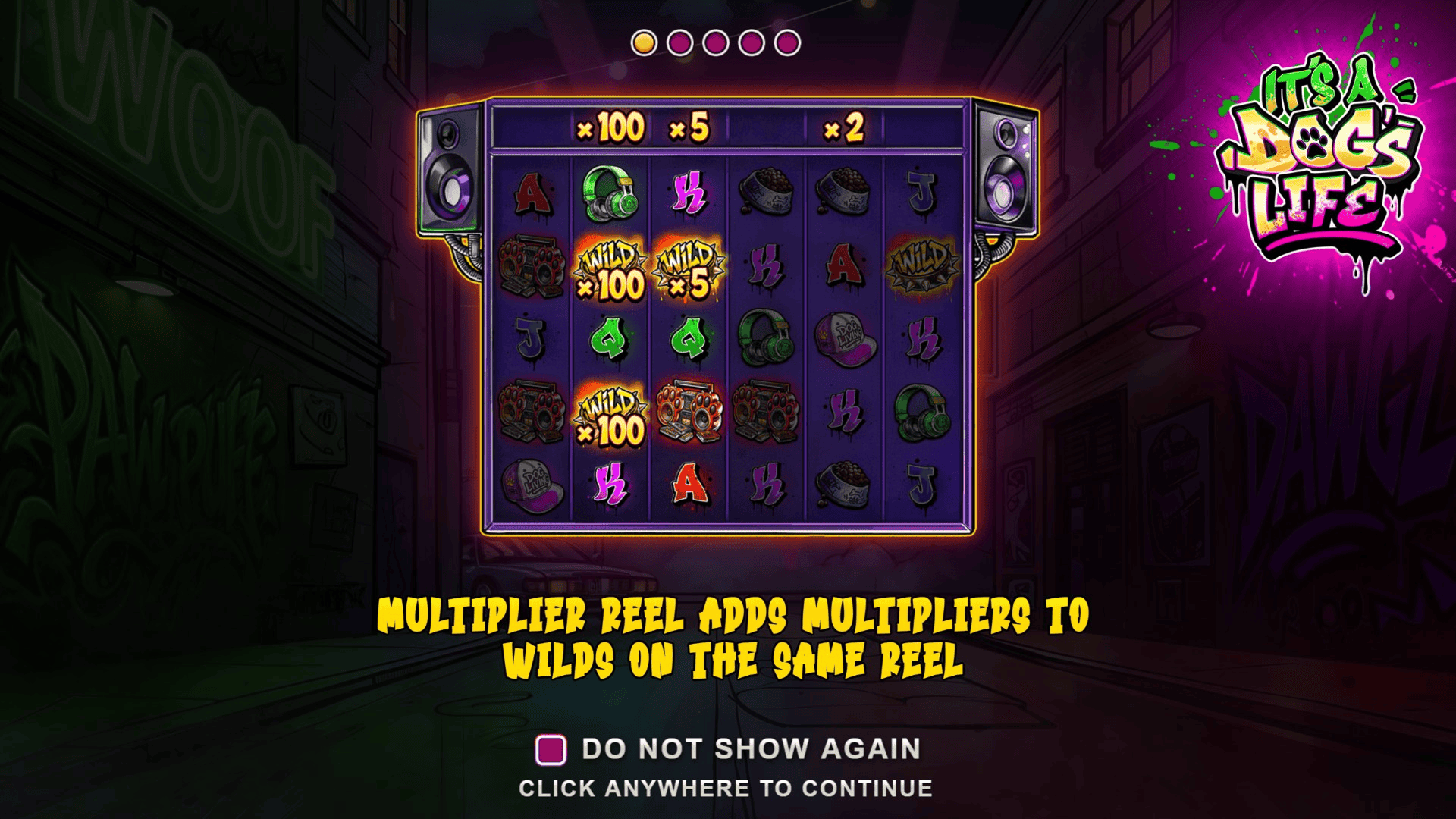 Its a Dog Life slot intro screen