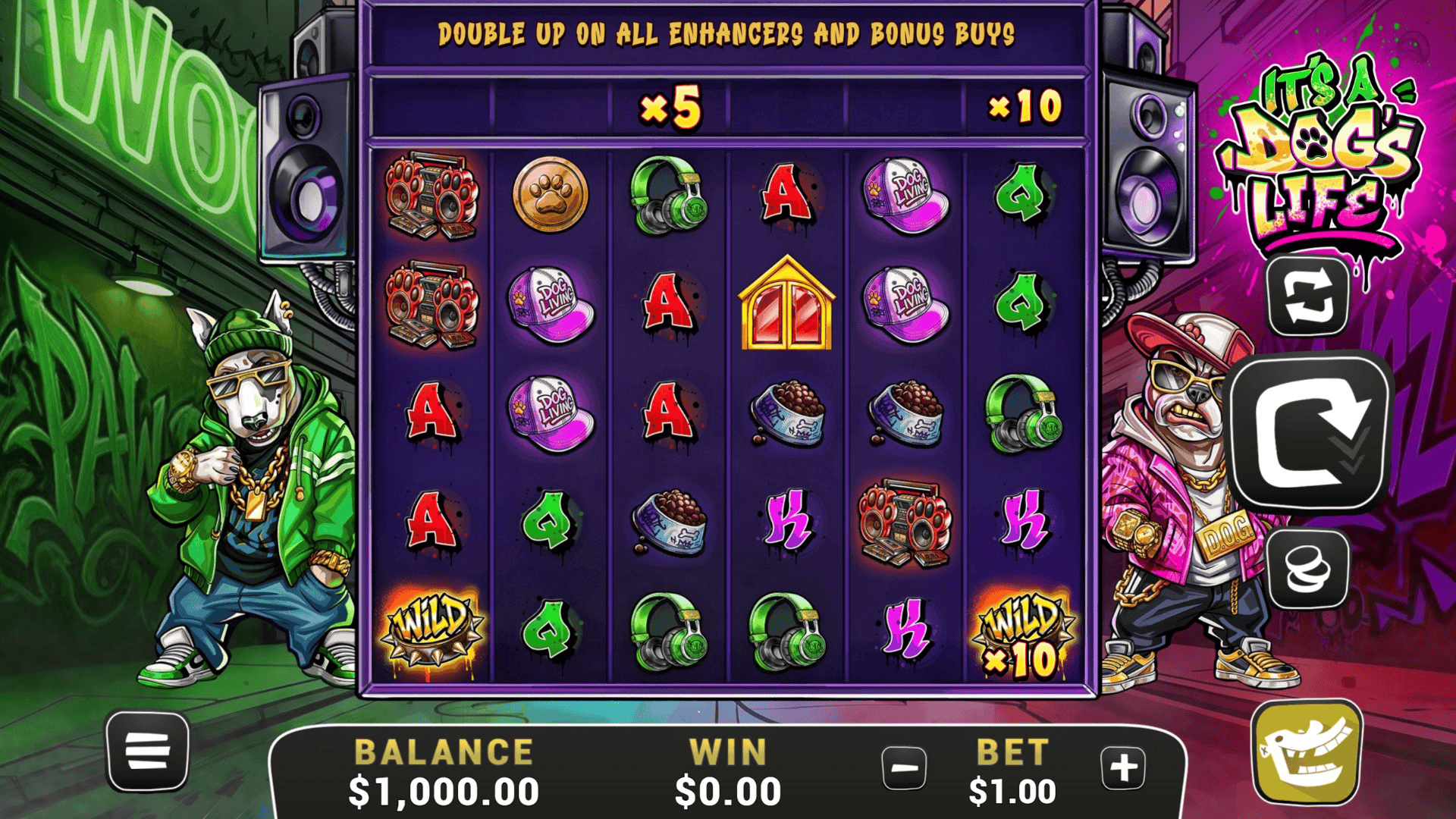 Its a Dog Life slot gameplay reels