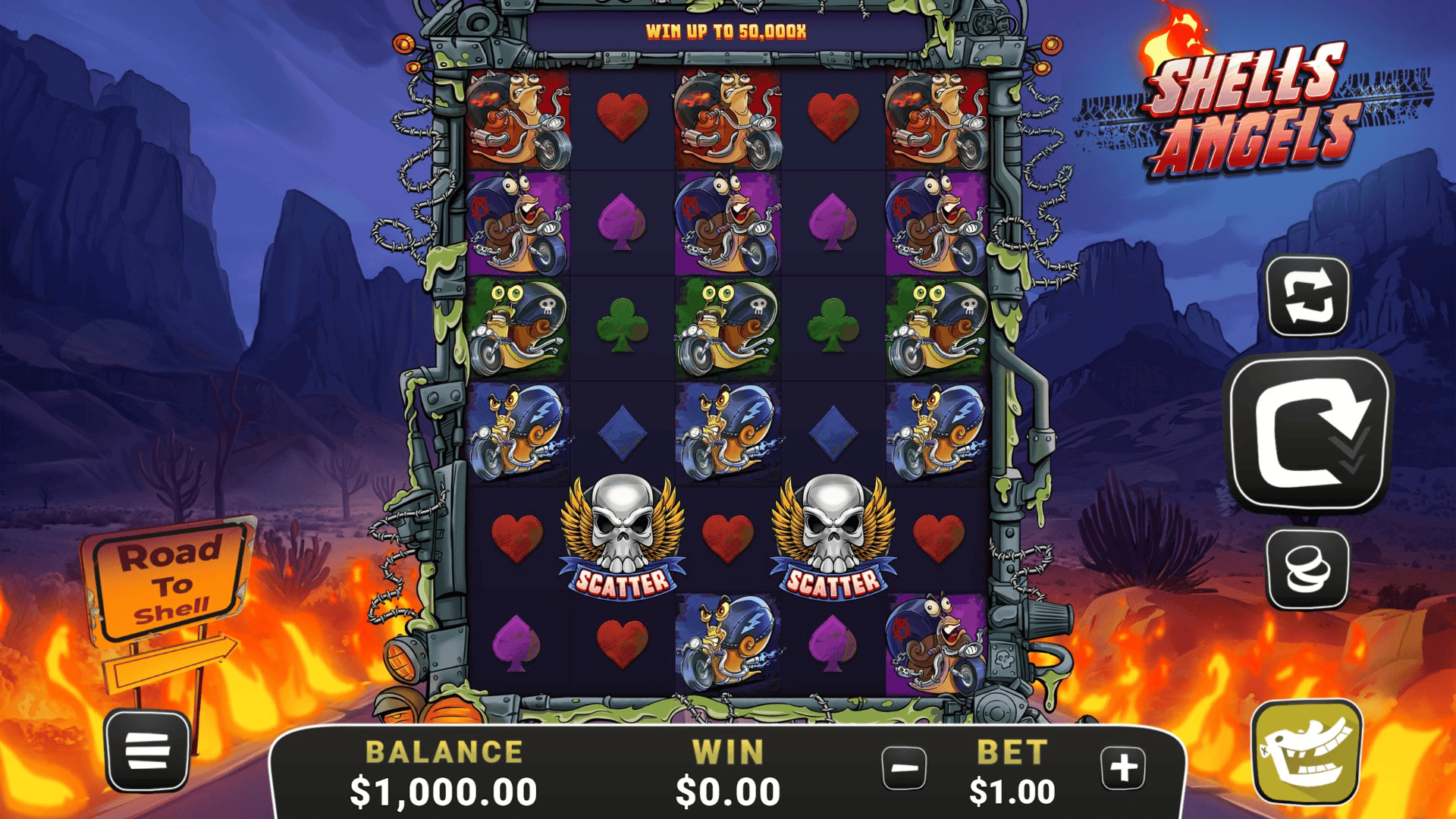 Shells Angels slot gameplay reels