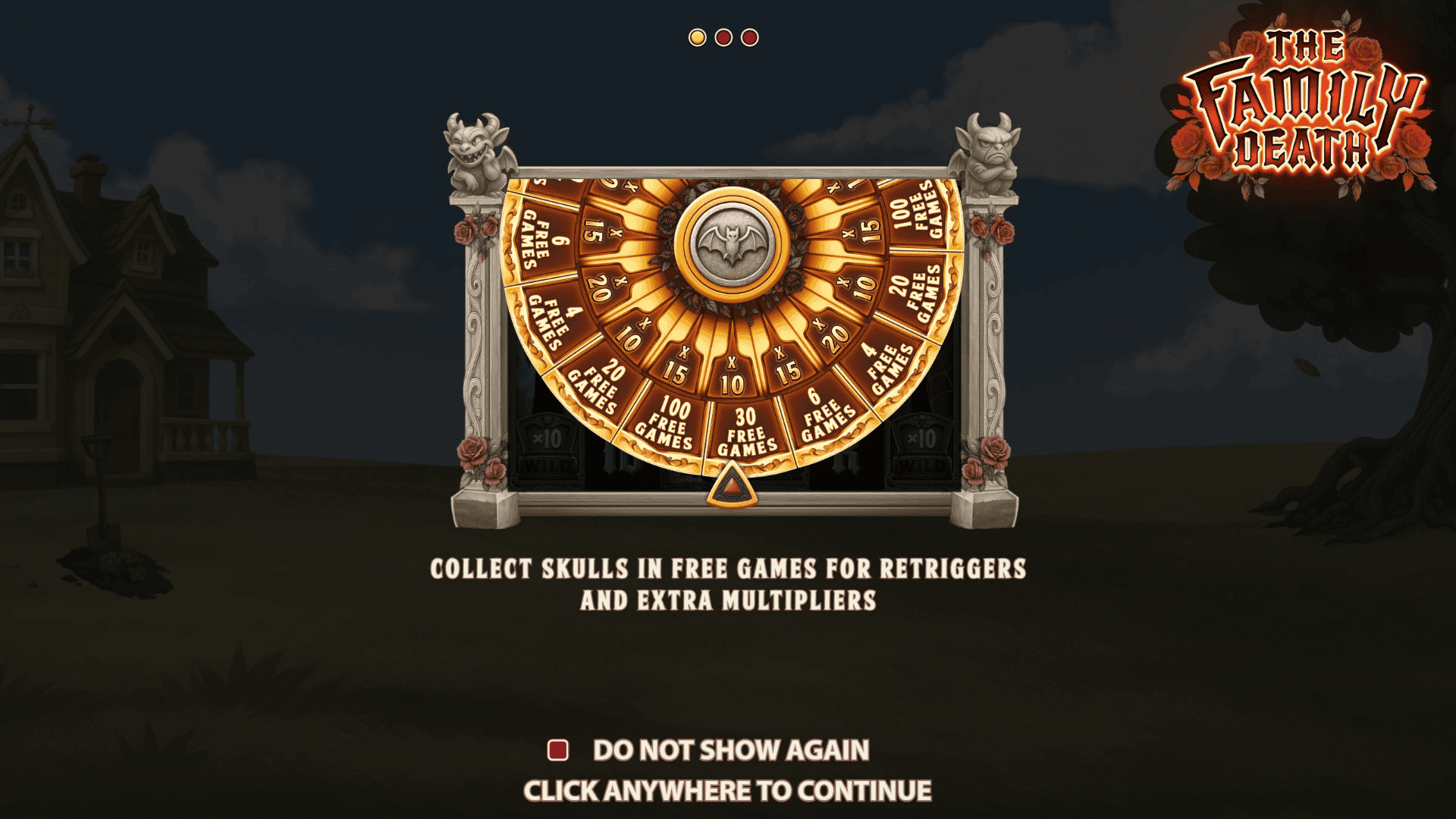 The Family Death slot intro screen