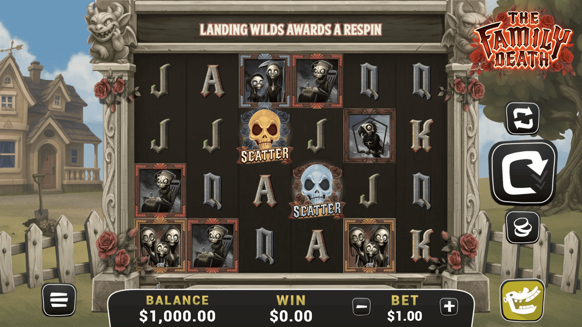 The Family Death slot gameplay reels
