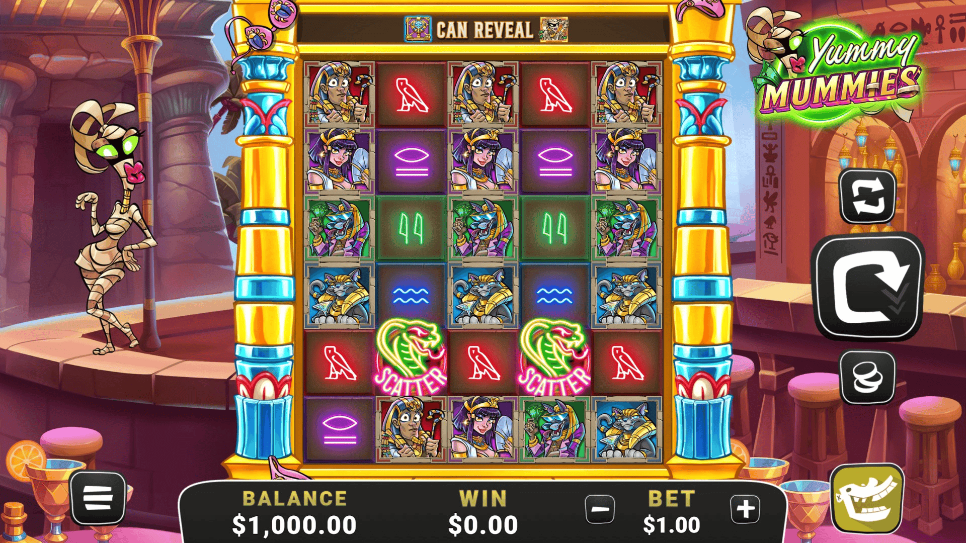 Yummy Mummies slot gameplay reels