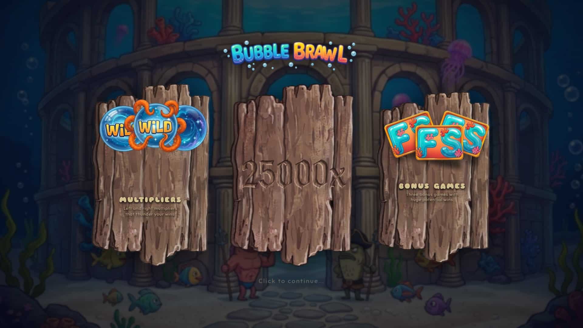 Bubble Brawl slot intro screen