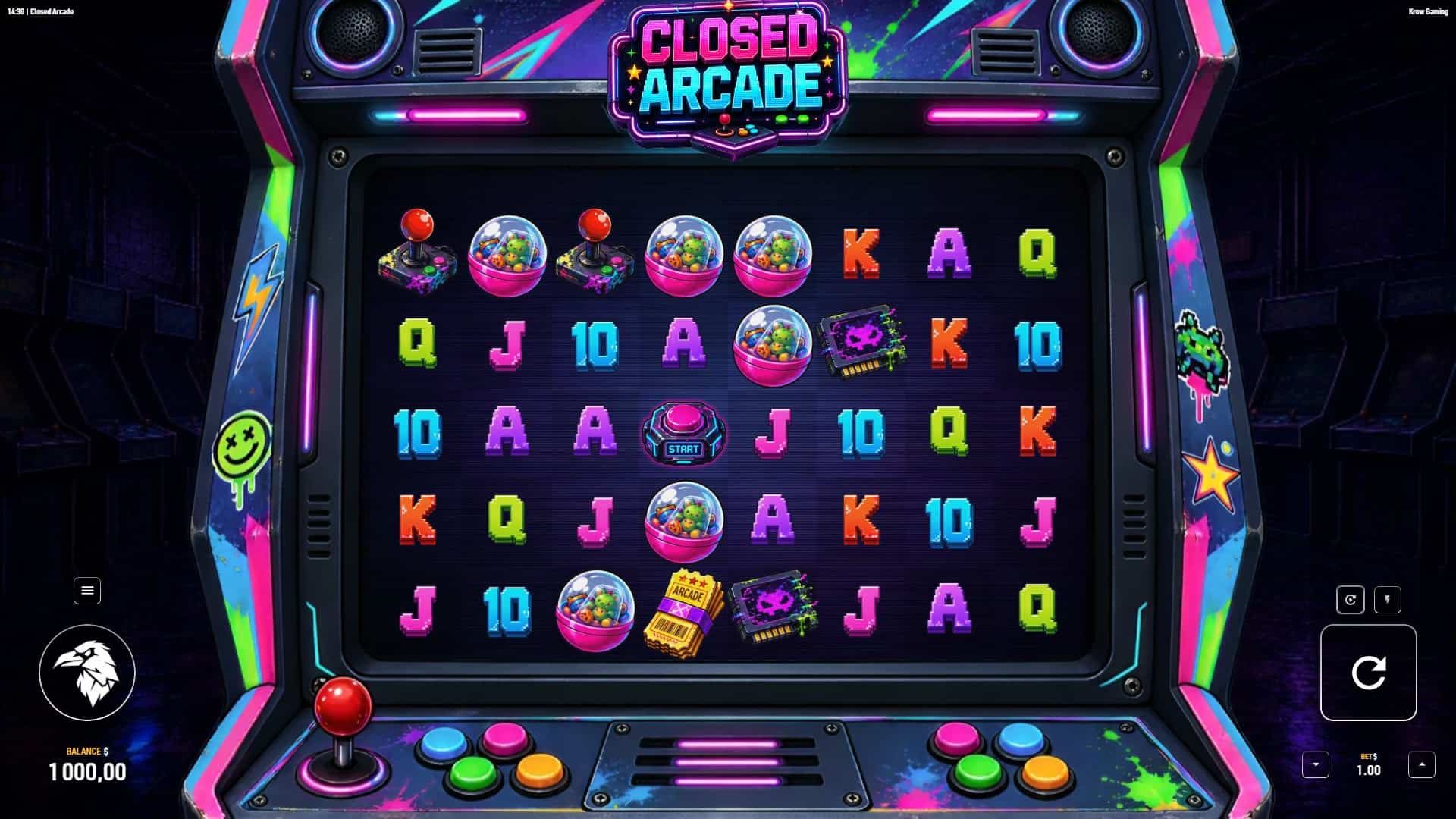 Closed Arcade slot gameplay reels