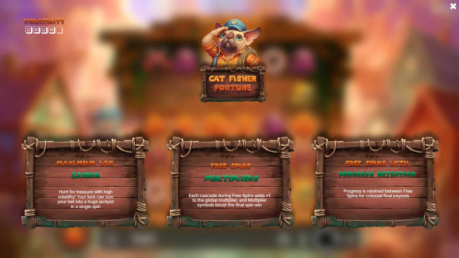 Cat Fisher Fortune slot intro screen
