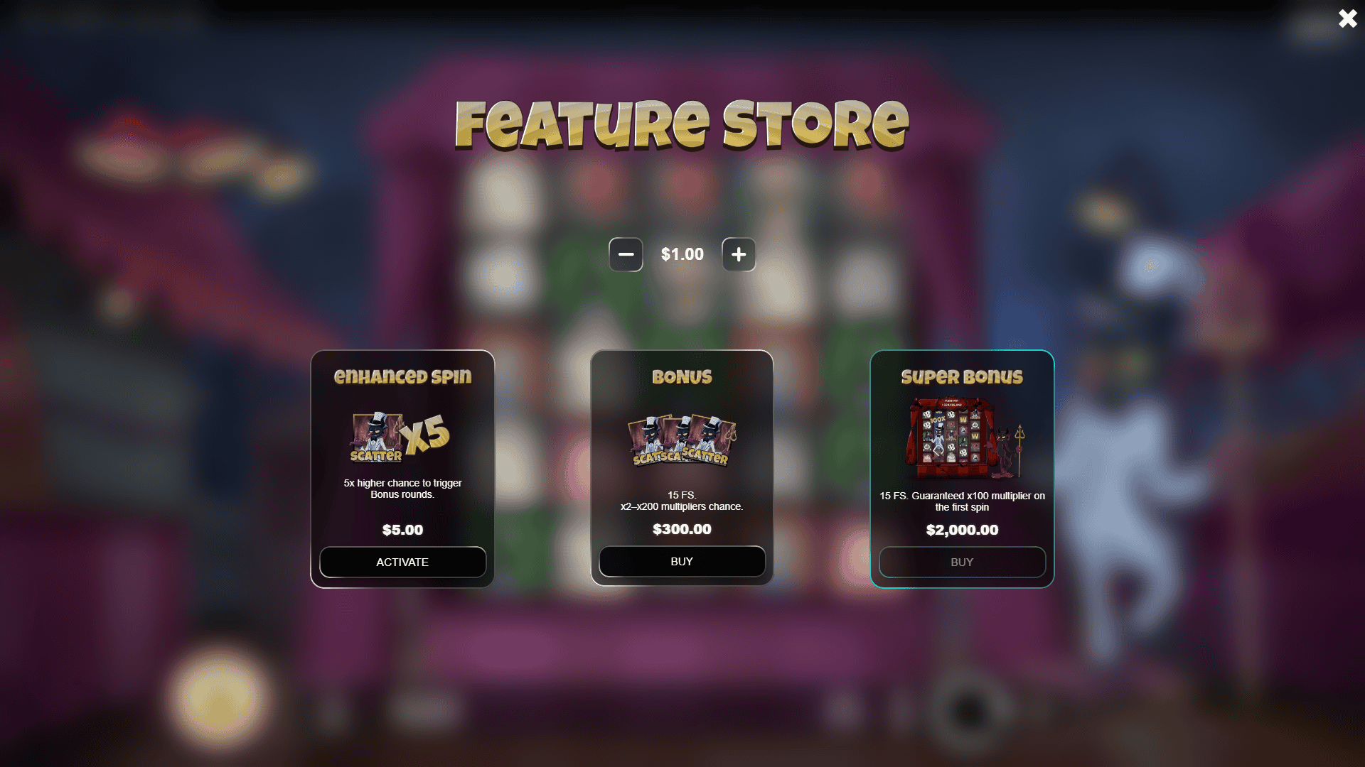 Sparky&rsquo;s Lucky Lines bonus buy menu