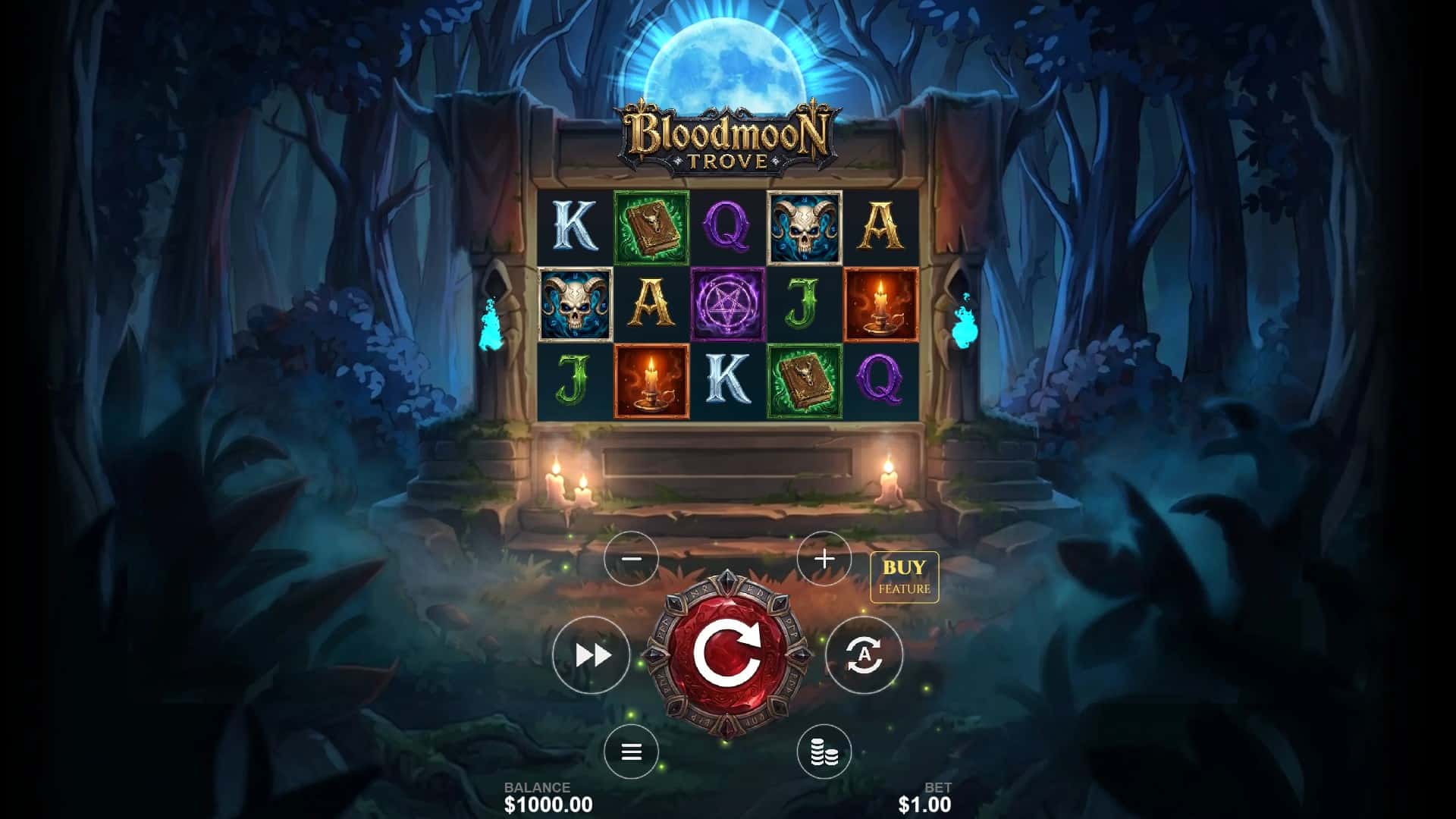 Bloodmoon Trove slot gameplay reels