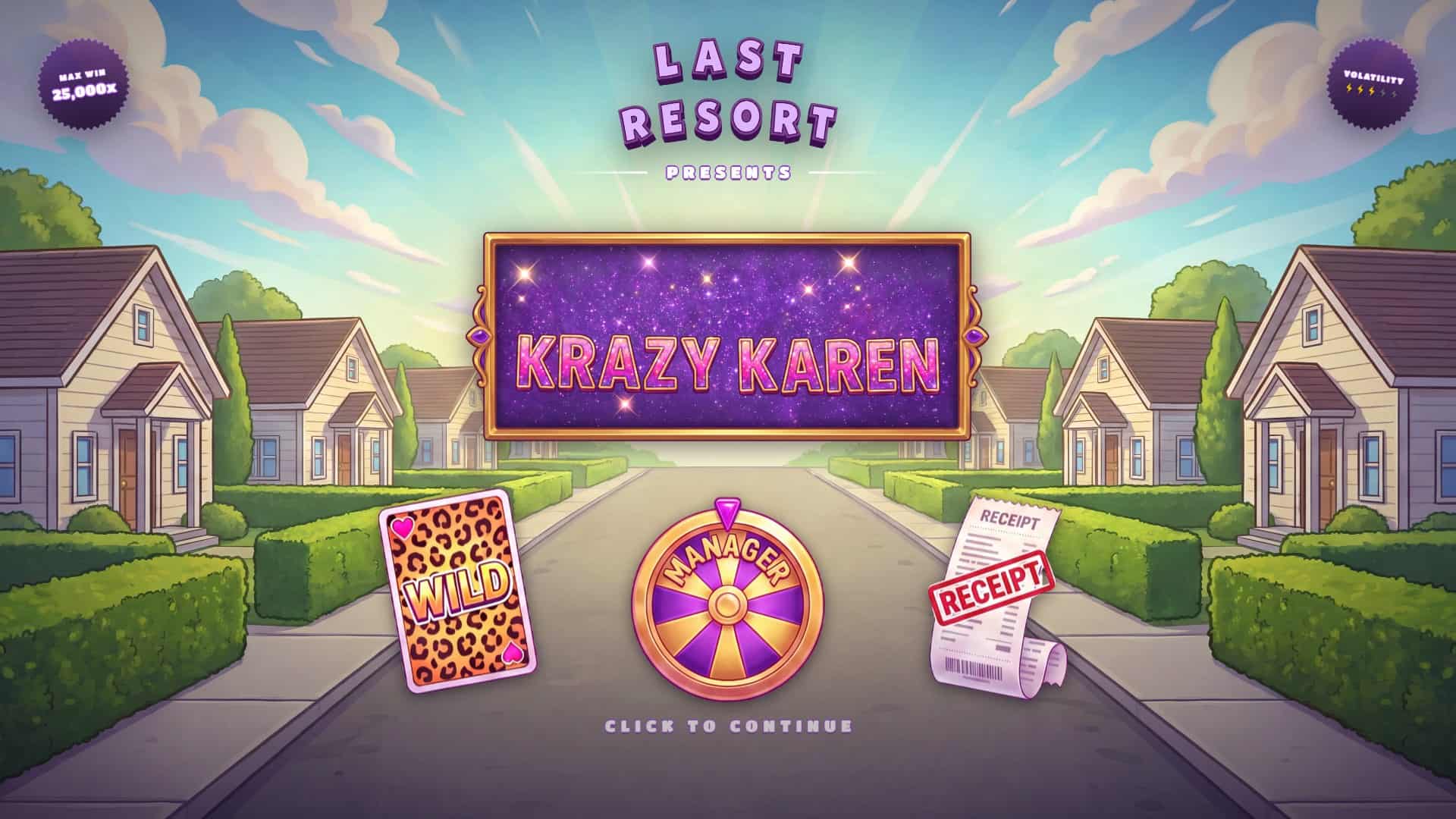Krazy Karen slot intro screen