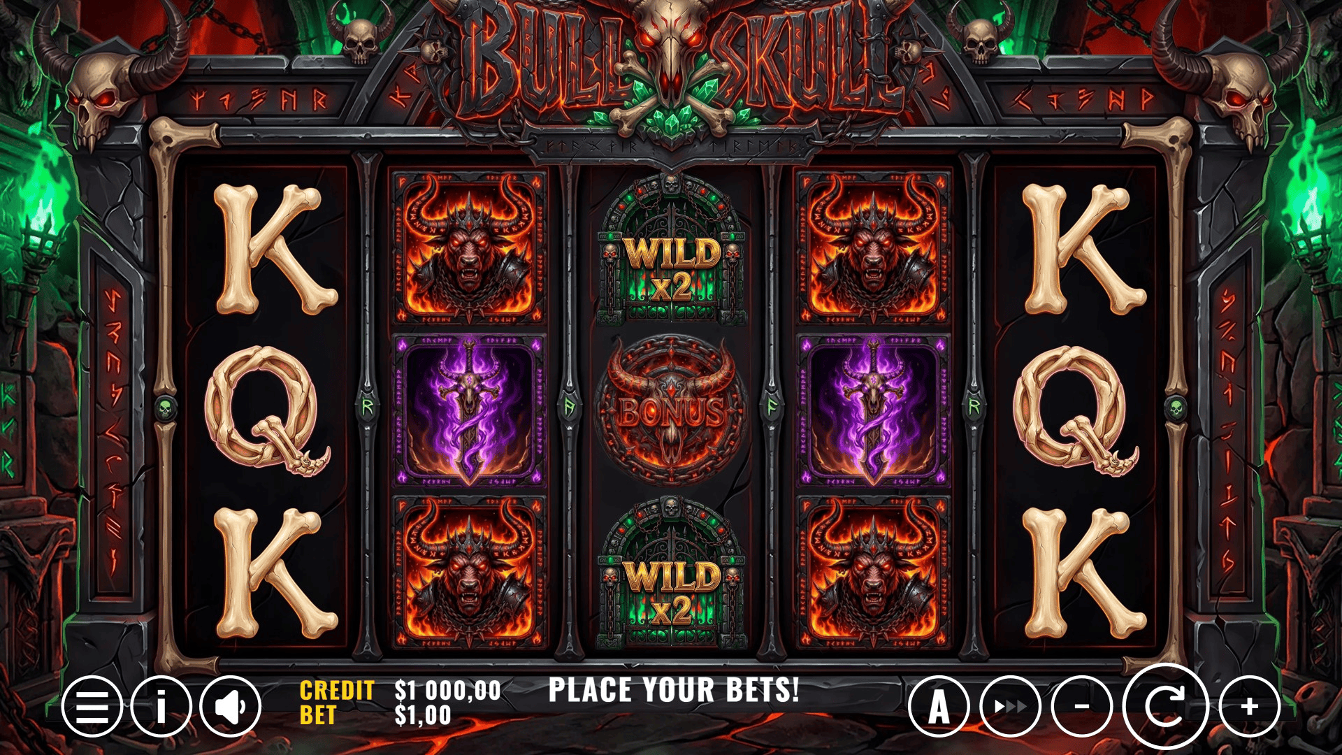 Bull Skull slot gameplay reels