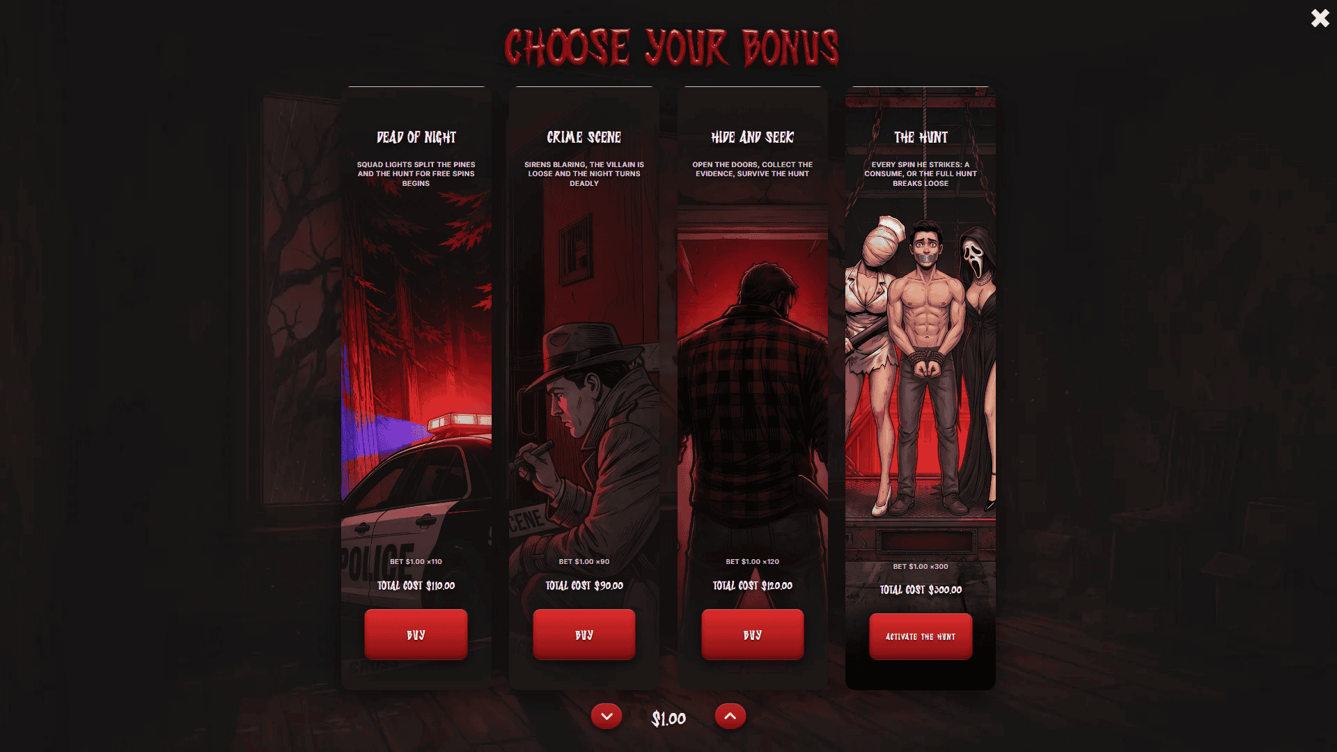 Serial Winners bonus buy menu
