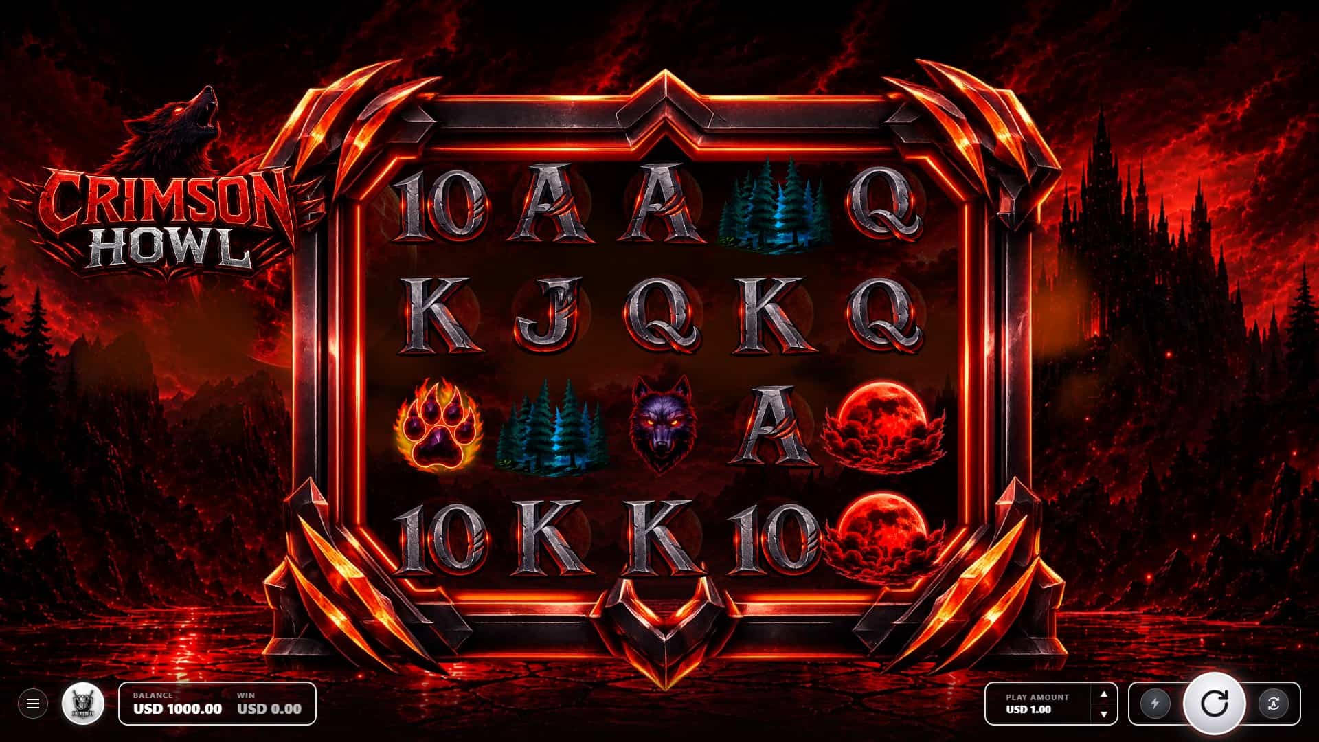 Crimson Howl slot gameplay reels