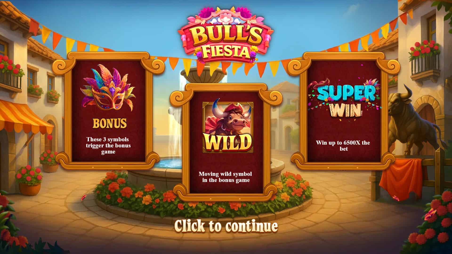 Bulls Fiesta slot intro screen