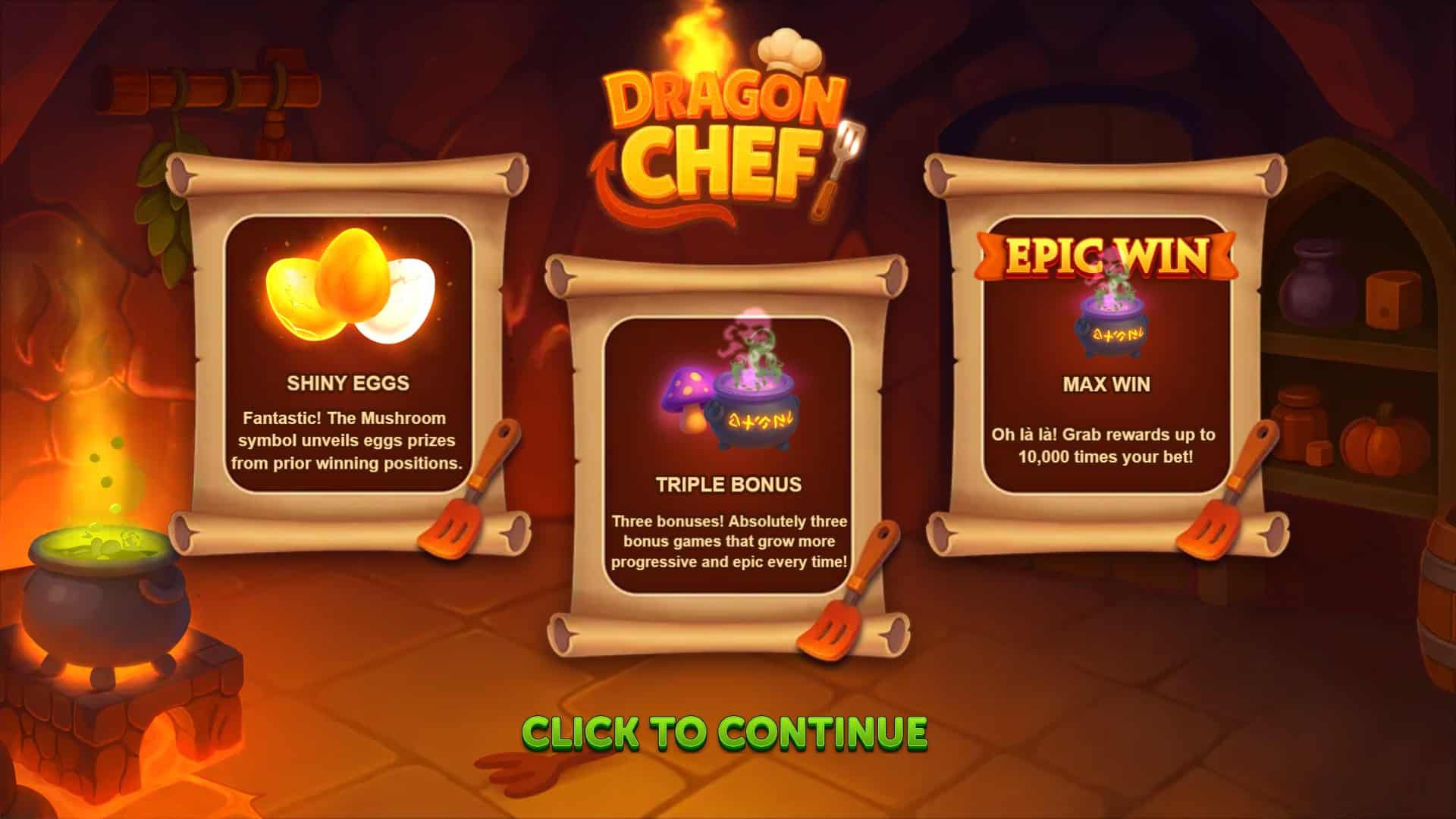 Dragon Chef slot intro screen