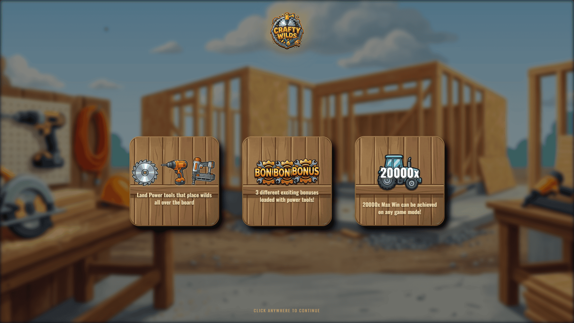 Crafty Wilds slot intro screen