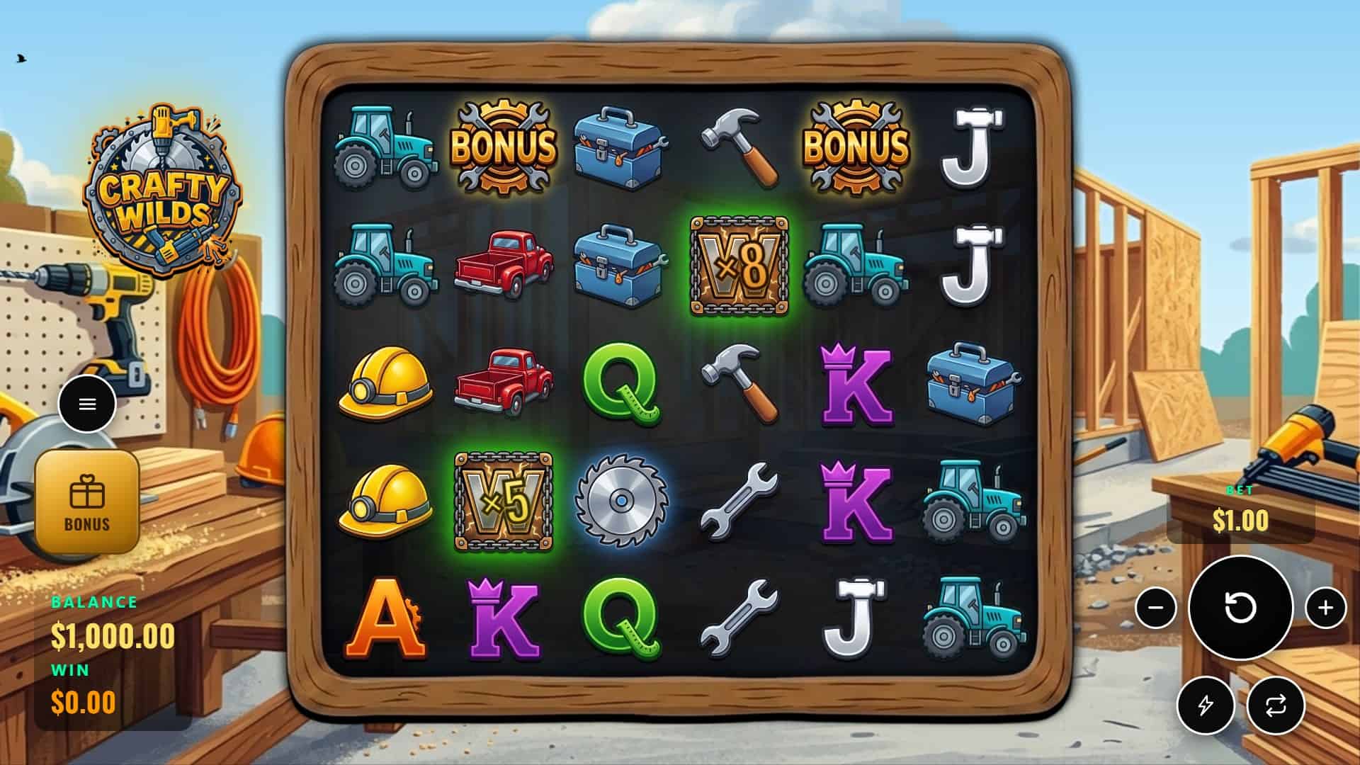 Crafty Wilds slot gameplay reels