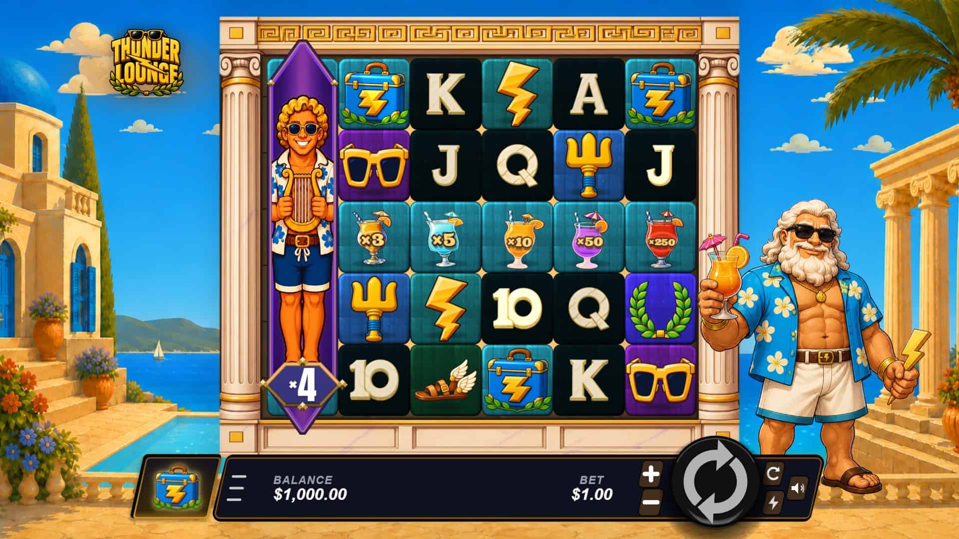 Thunder Lounge slot gameplay reels