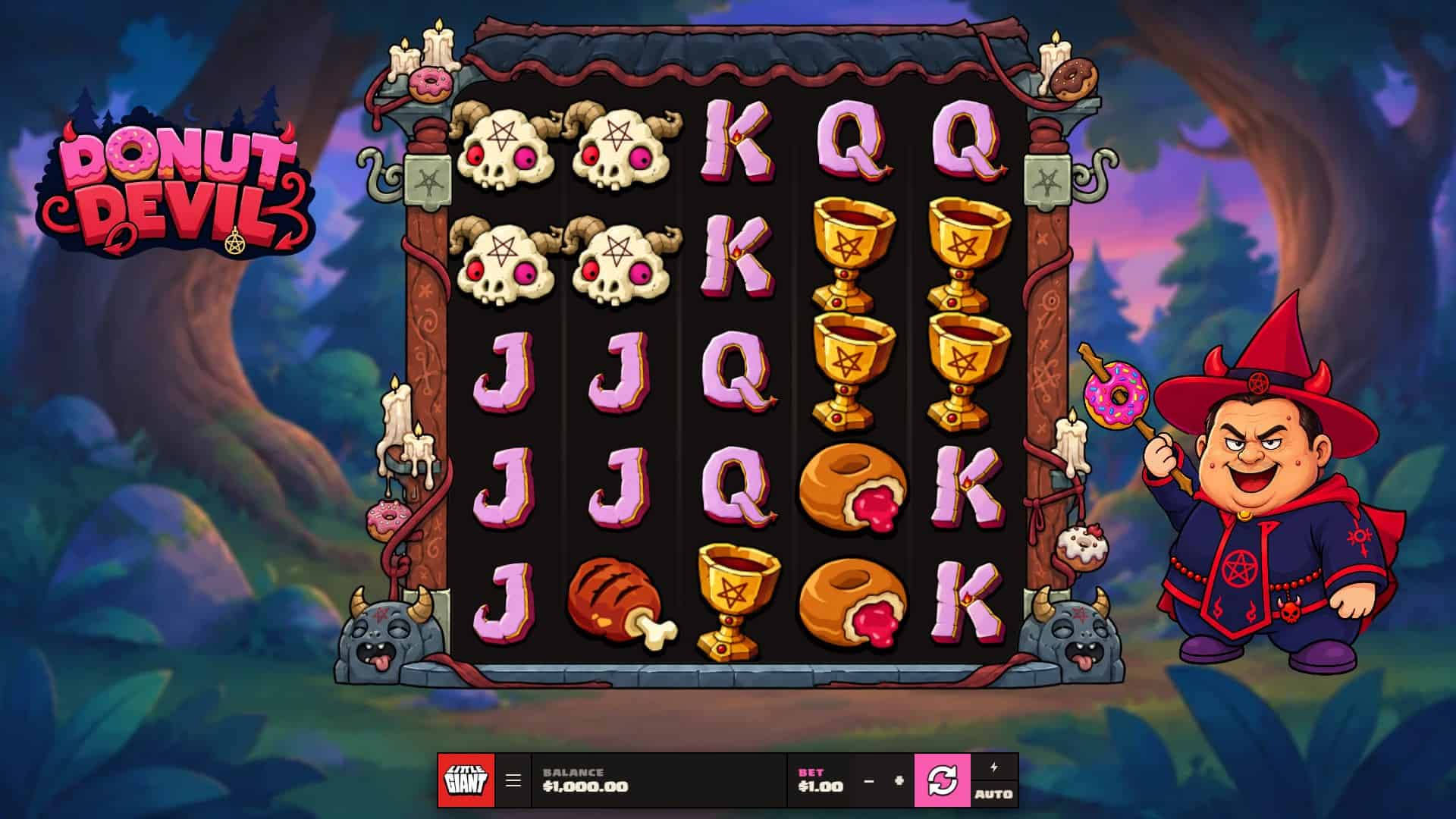 Donut Devil slot gameplay reels