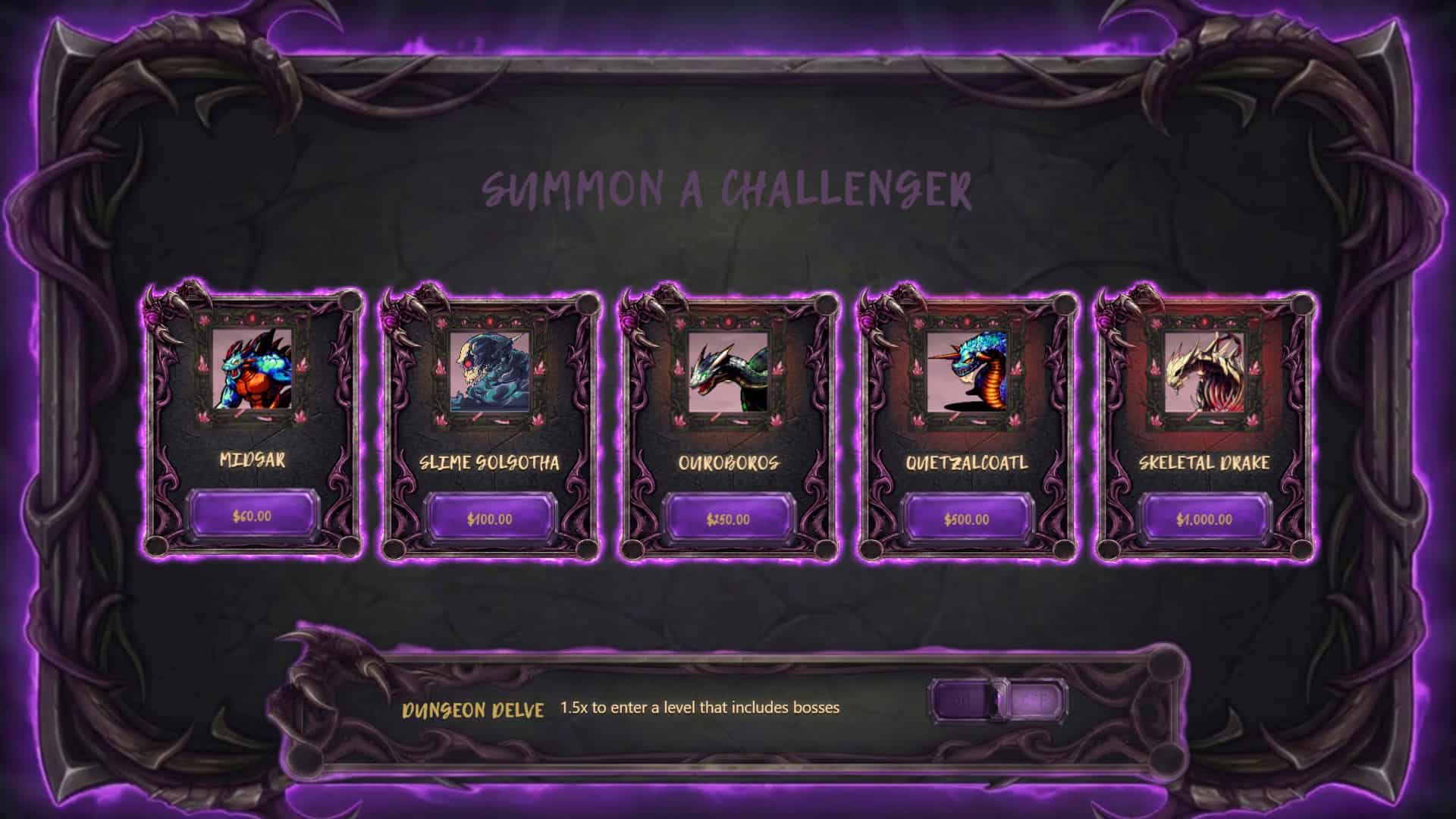 Twilight Raiders bonus buy menu