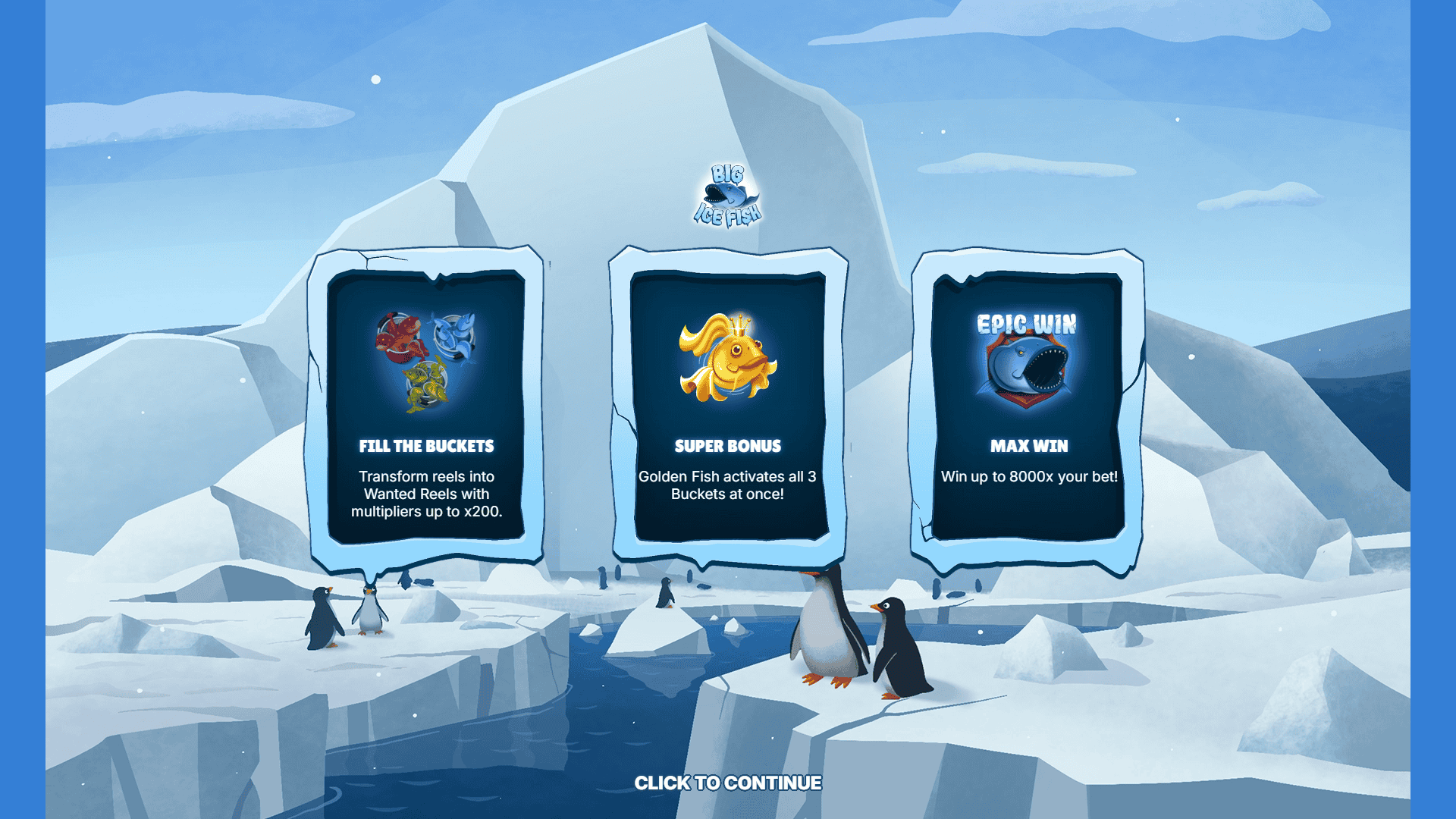 Big Ice Fish slot intro screen