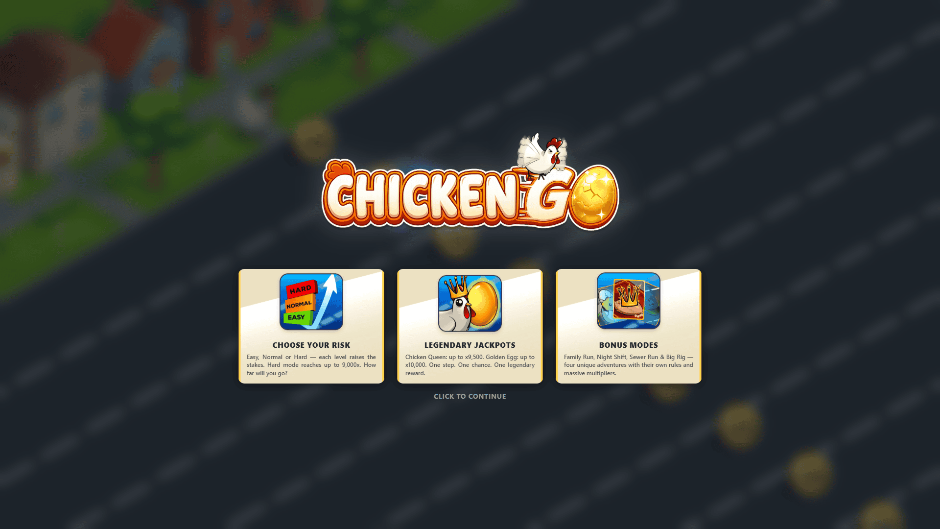 Chicken Go slot intro screen
