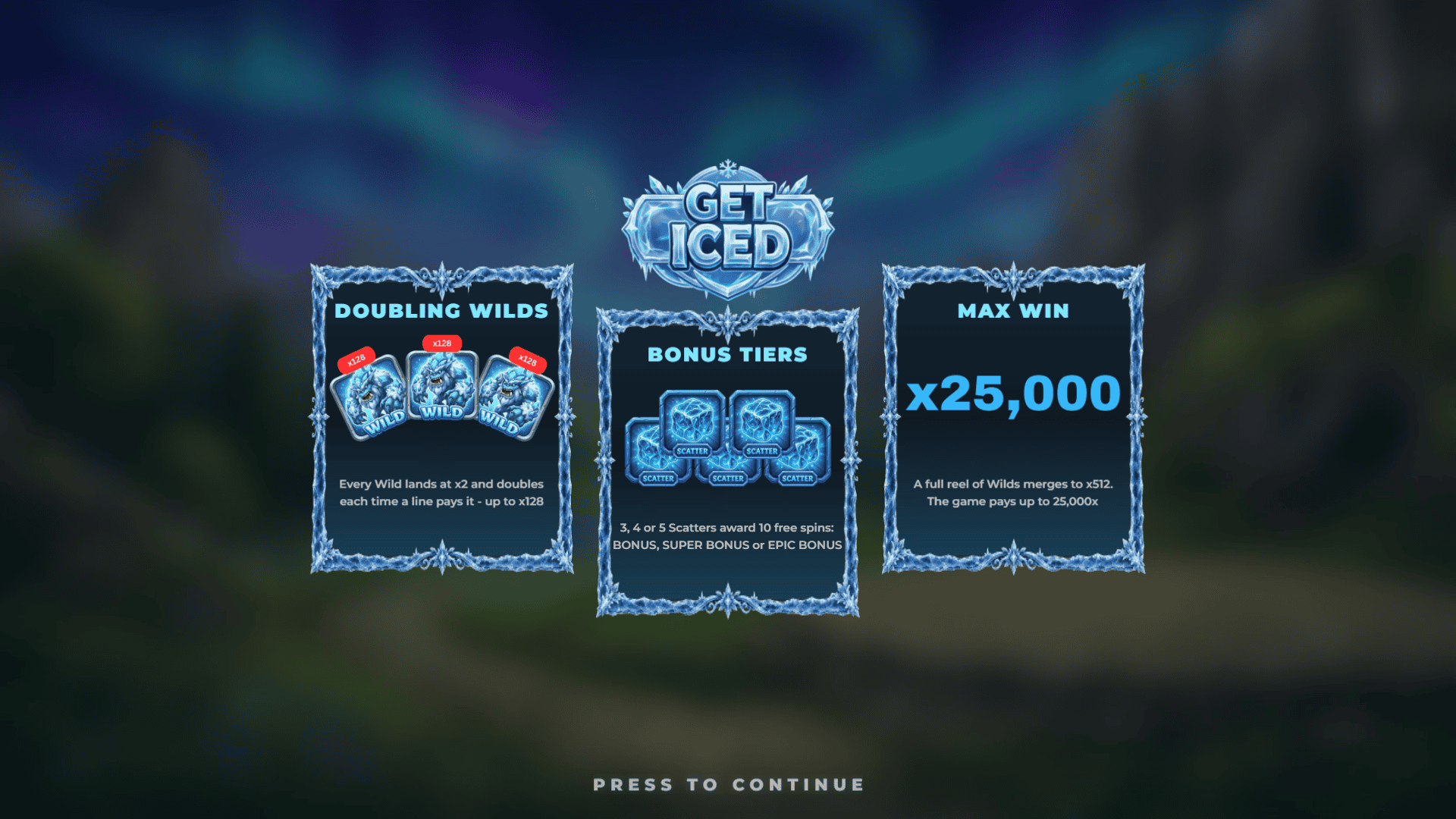 Get Iced slot intro screen