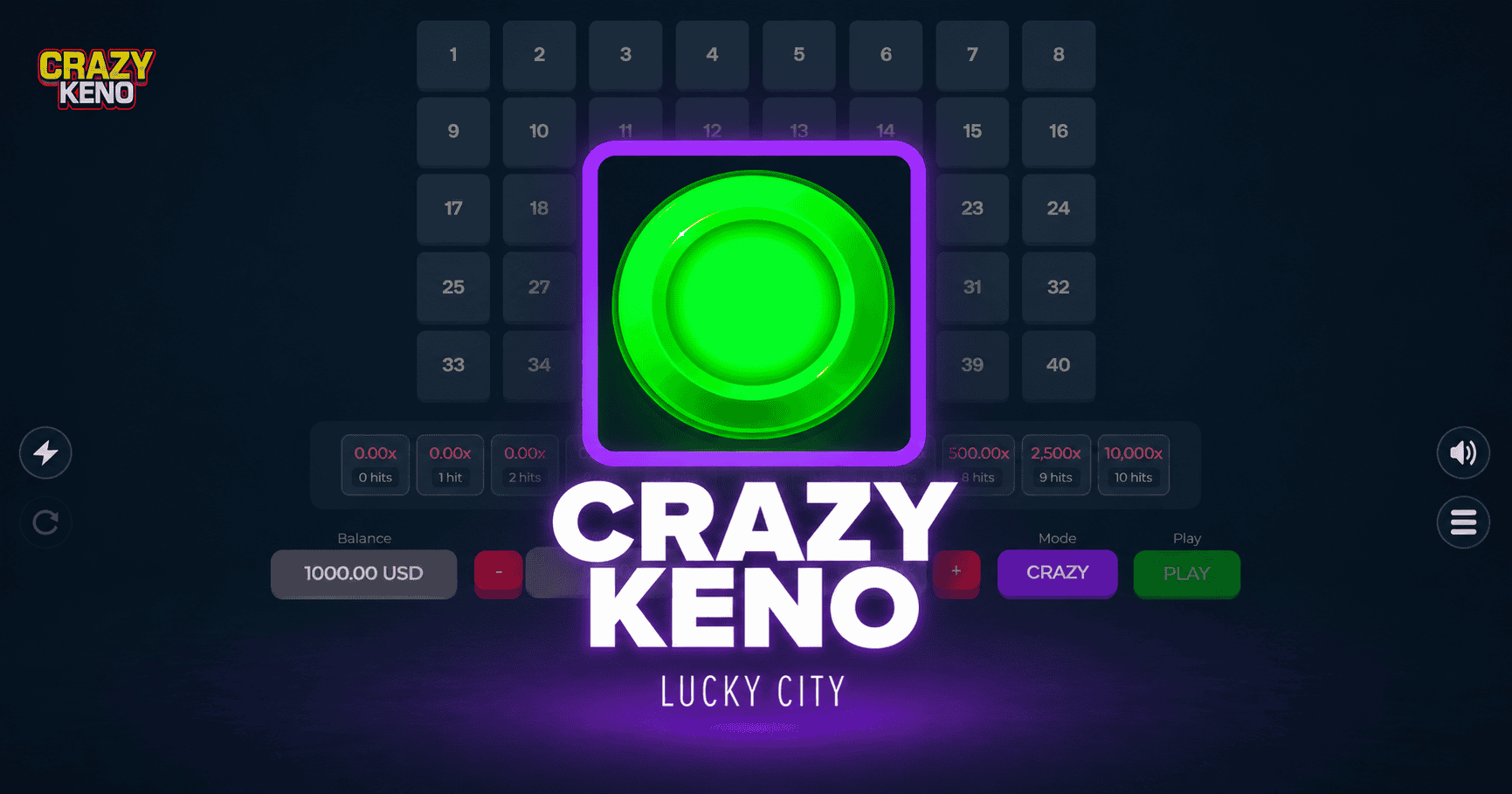 Crazy Keno Slot Demo by Lucky City slot cover image