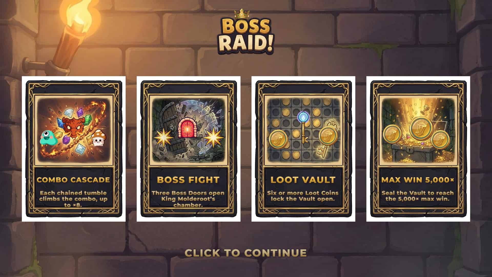 Boss Raid! slot intro screen