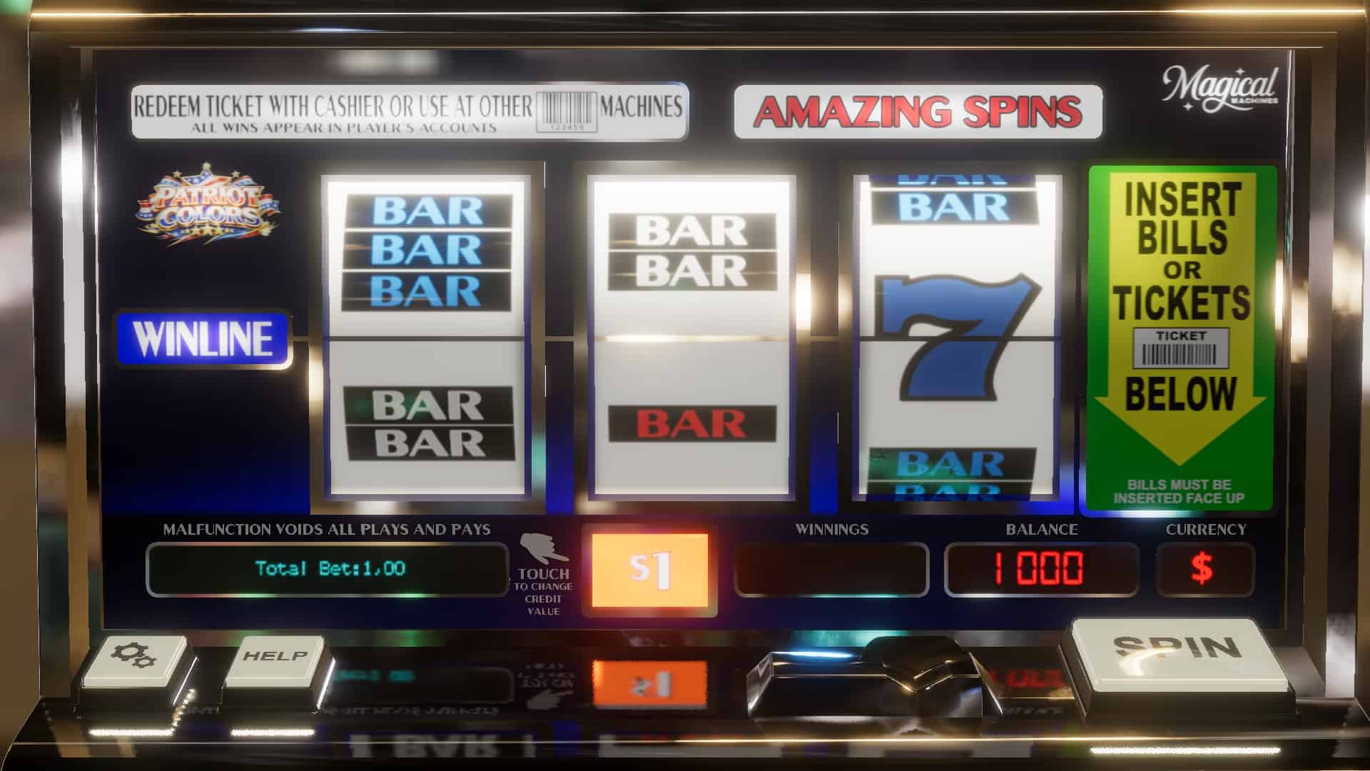 Patriot Colors slot gameplay reels