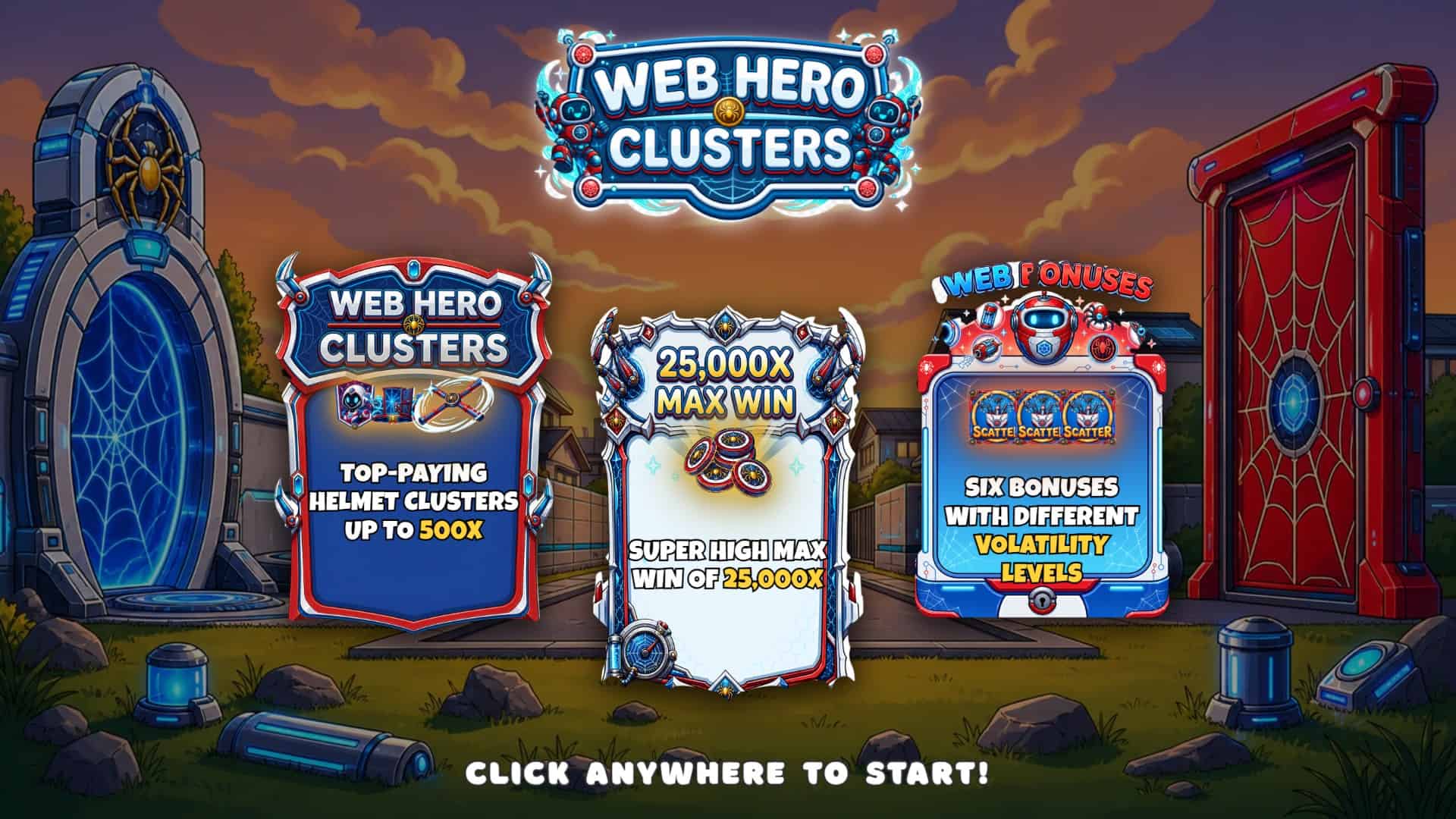 Web Hero slot intro screen