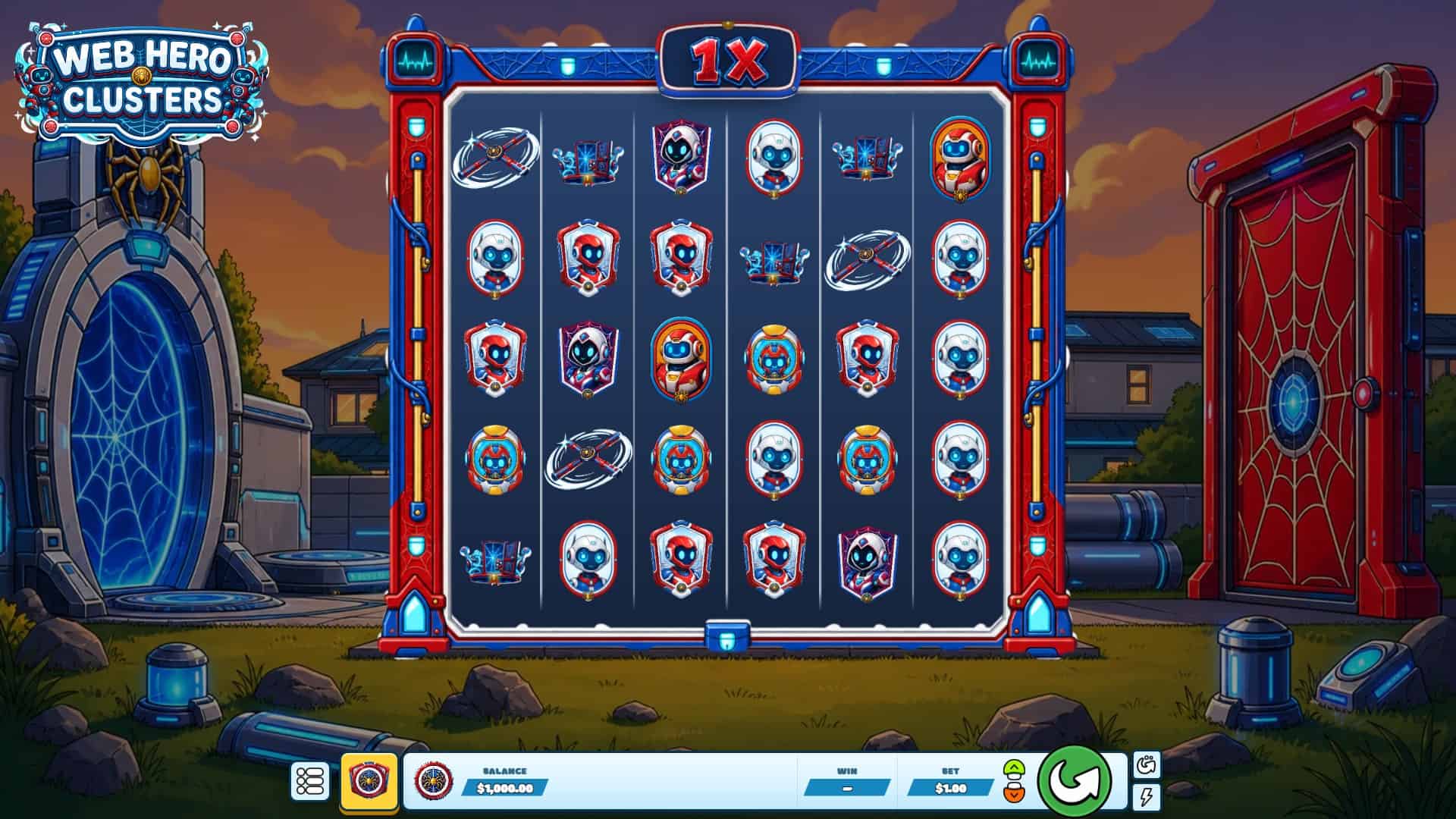 Web Hero slot gameplay reels