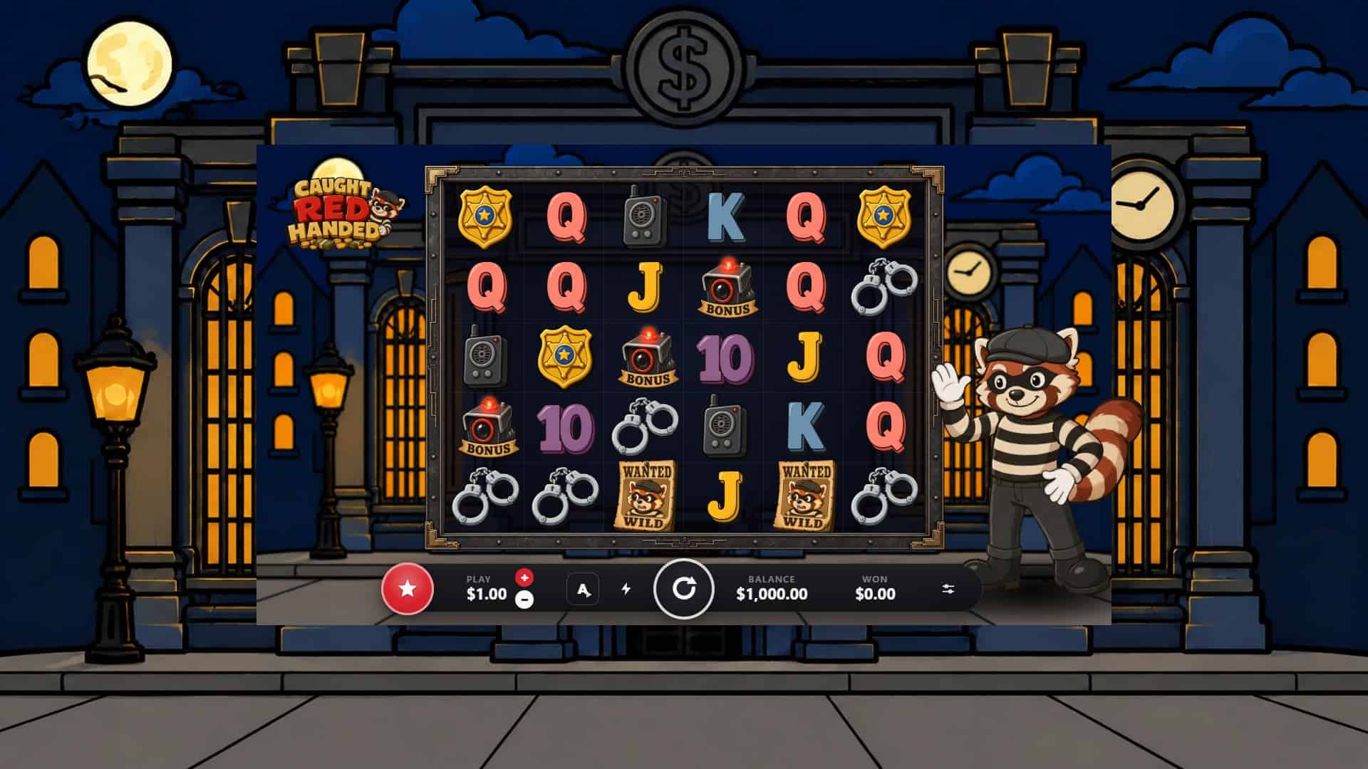 Caught Red Handed slot gameplay reels
