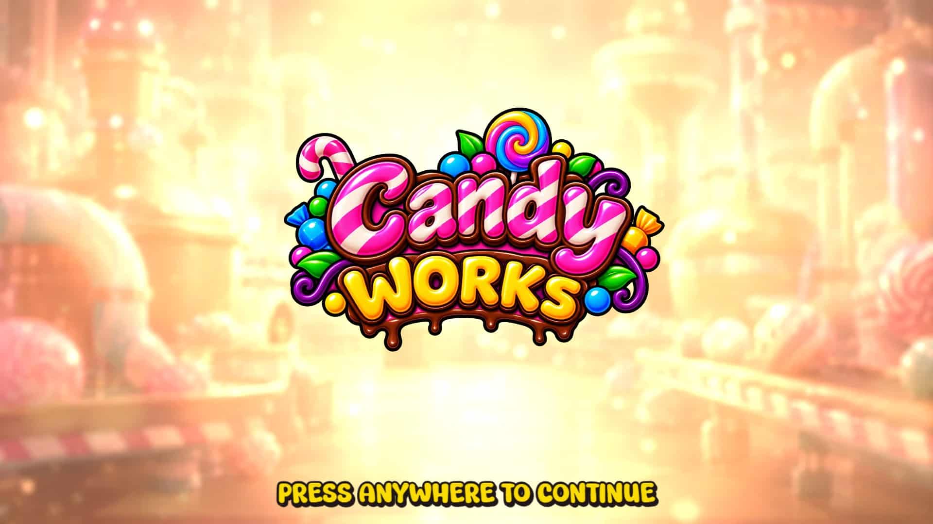 Candy Works slot intro screen