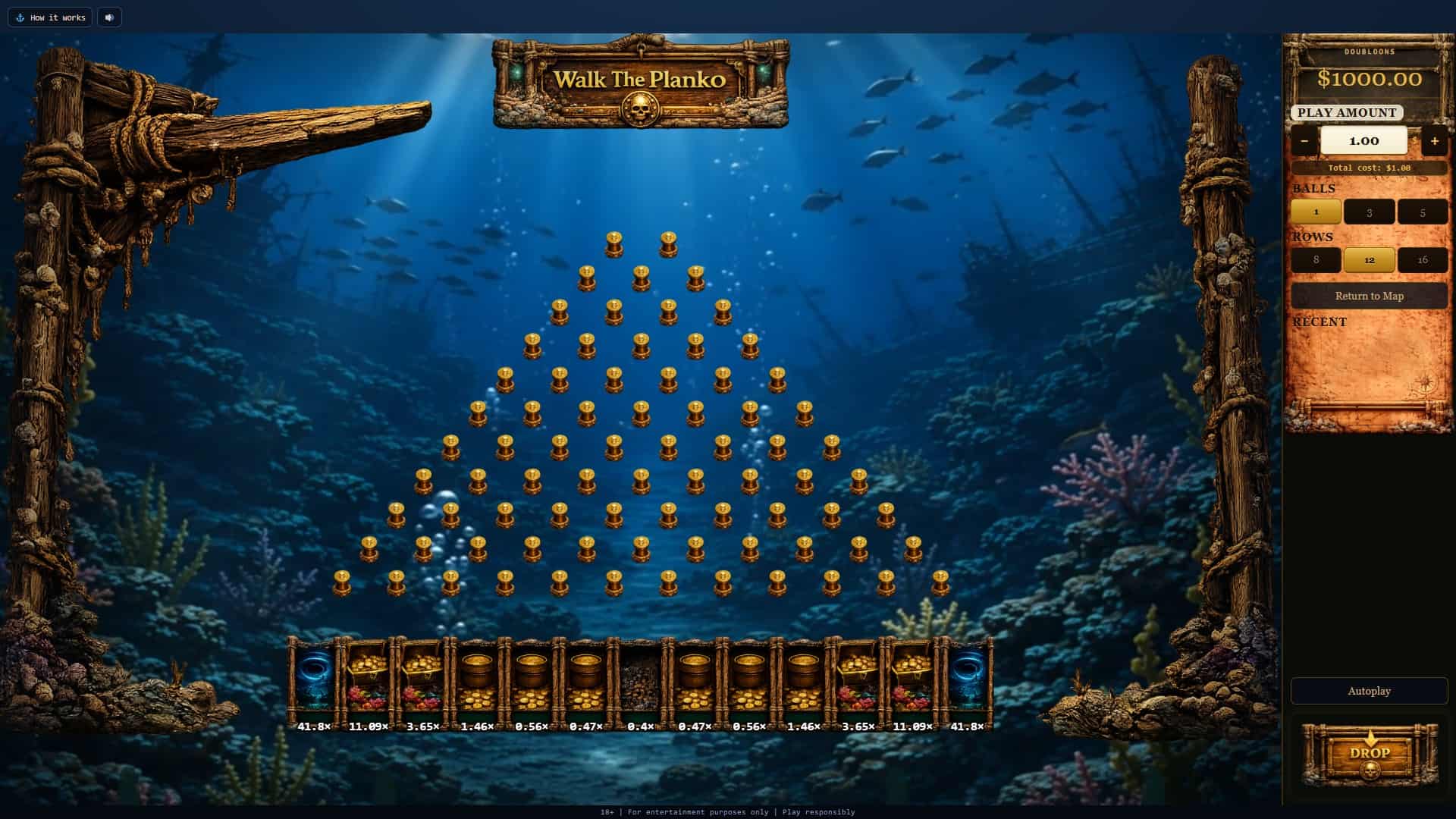 Walk The Planko slot gameplay reels