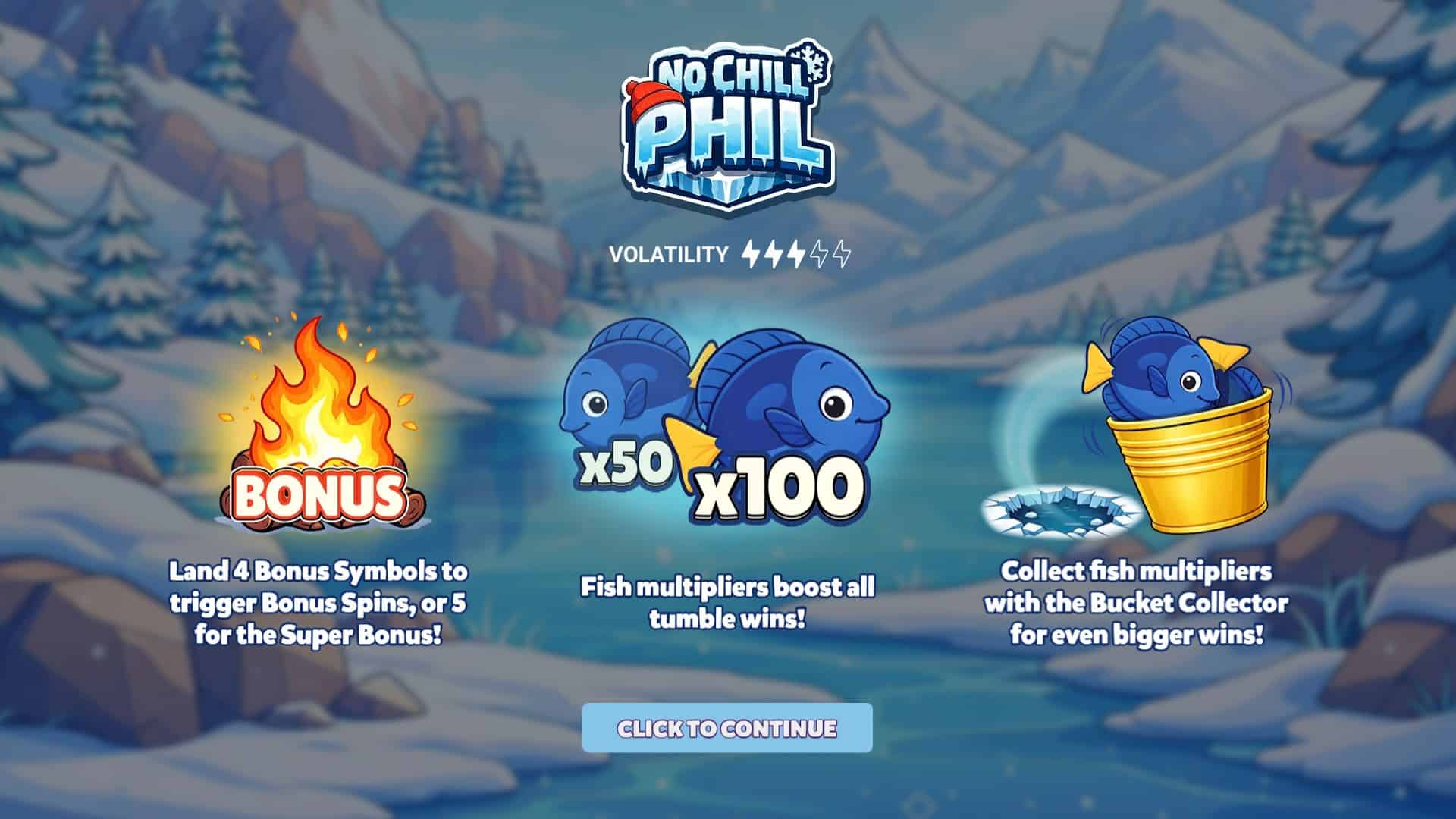 No Chill Phil slot intro screen