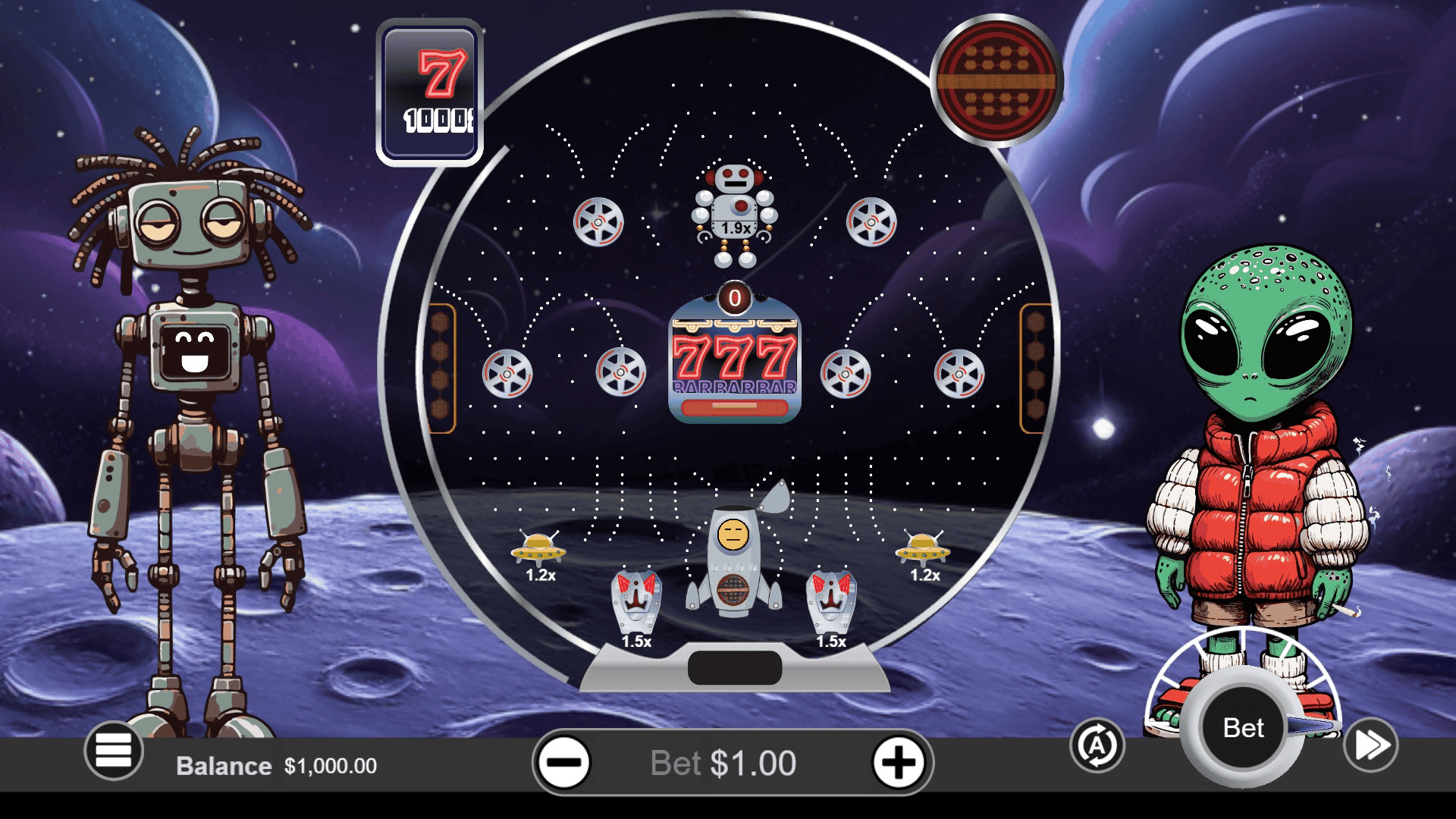 Pachinko Planet! slot gameplay reels