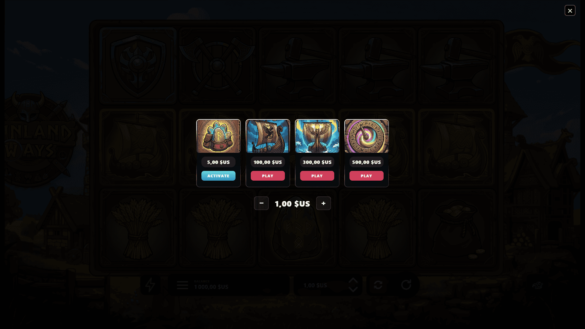 Vinland Ways bonus buy menu