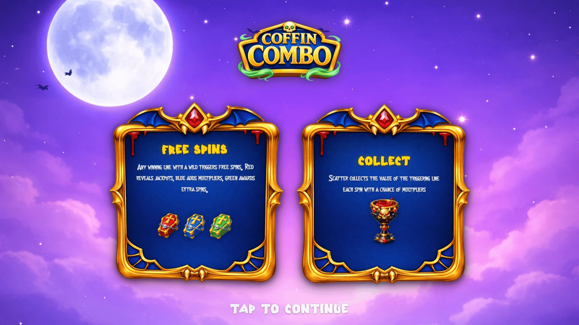 Coffin Combo slot intro screen