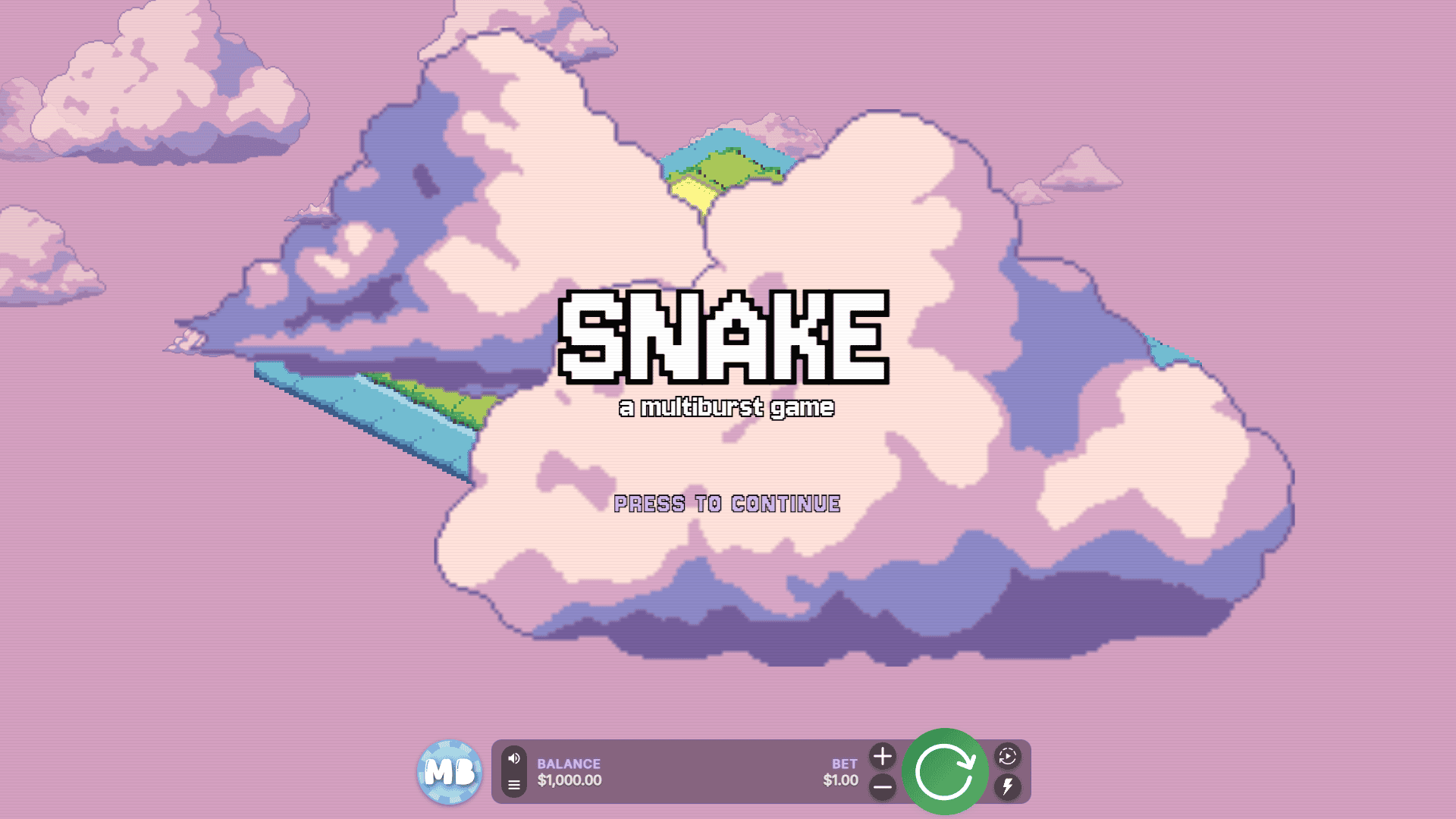 Snake slot intro screen