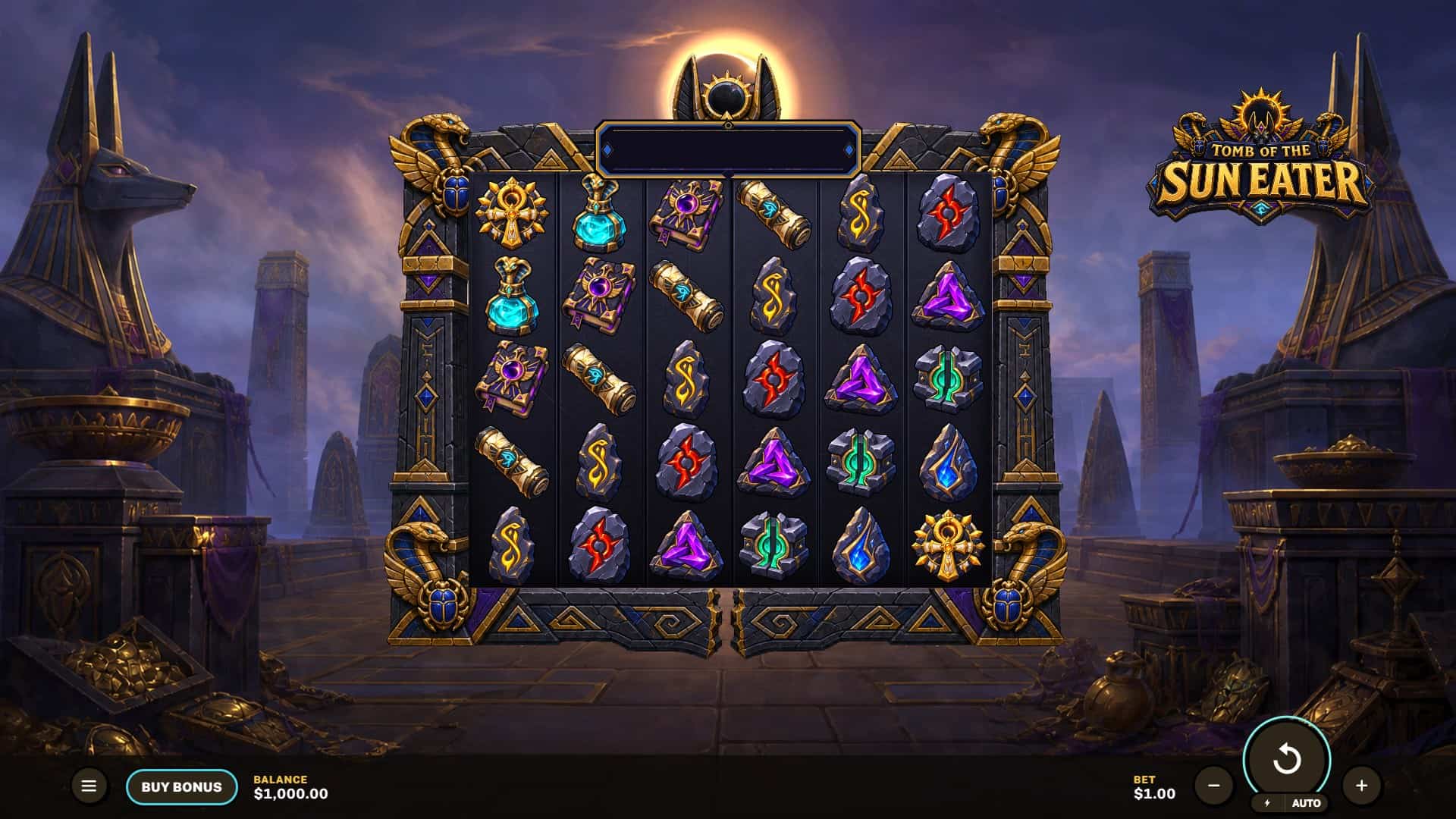 Tomb Of The Sun Eater slot gameplay reels