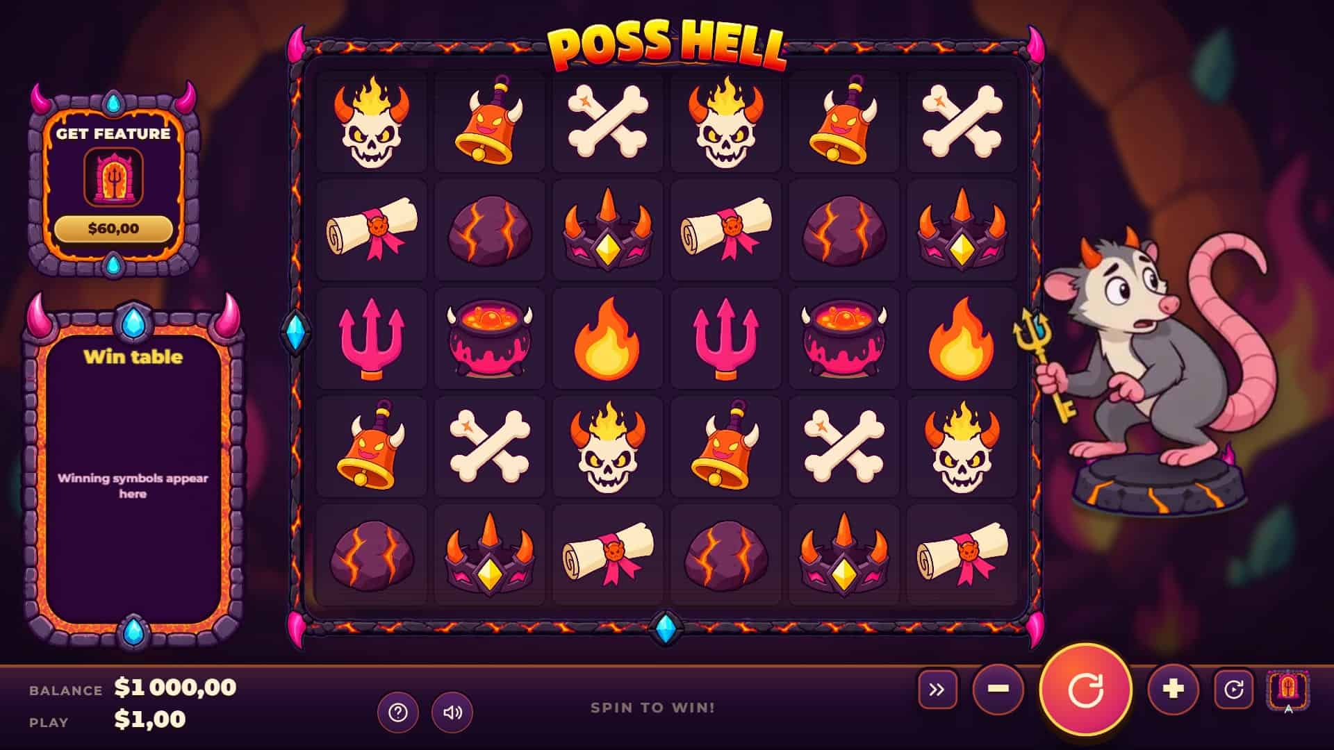Poss Hell slot gameplay reels